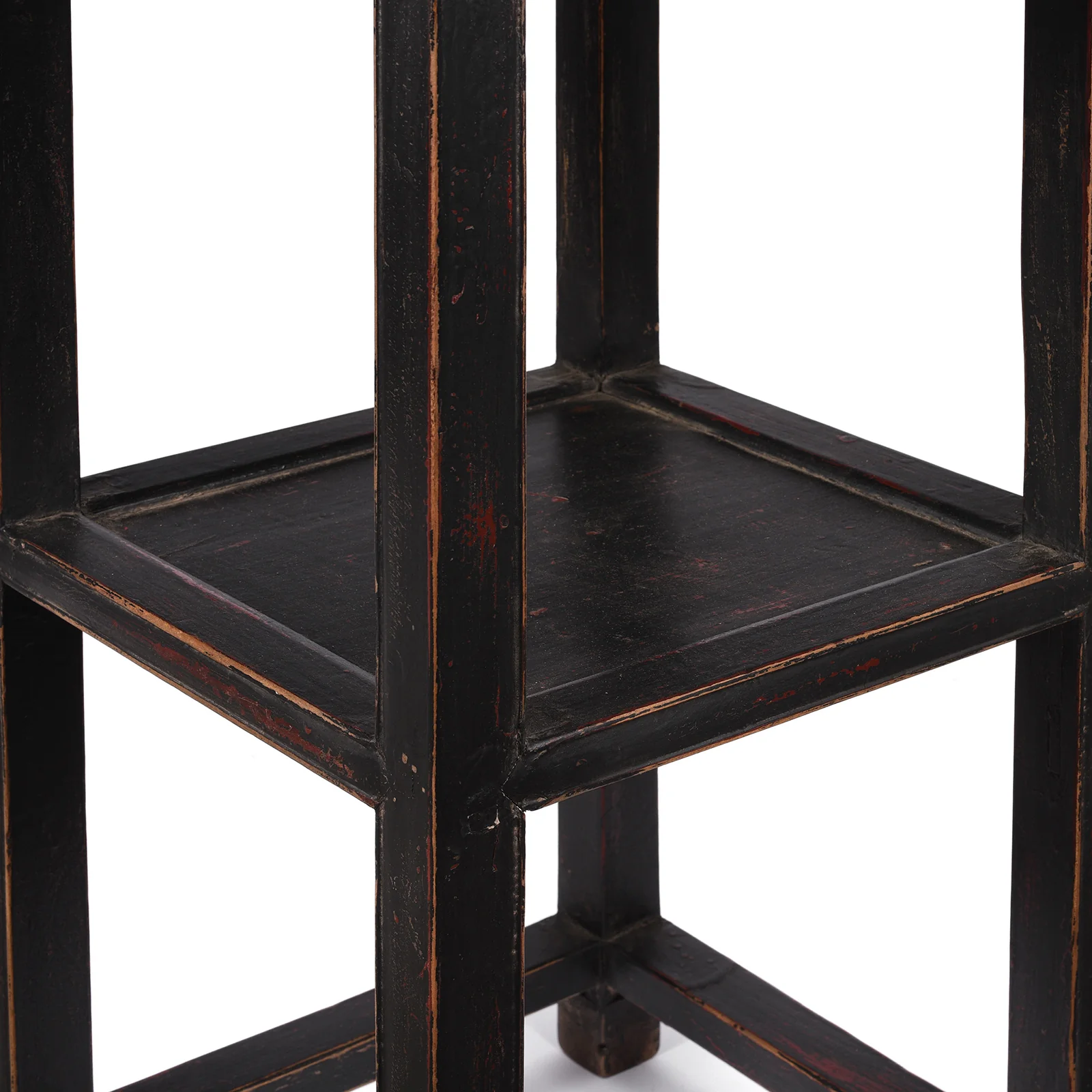 Black Lacquer Elm Flower Stand with Drawer - Ca 1940 - Image 5