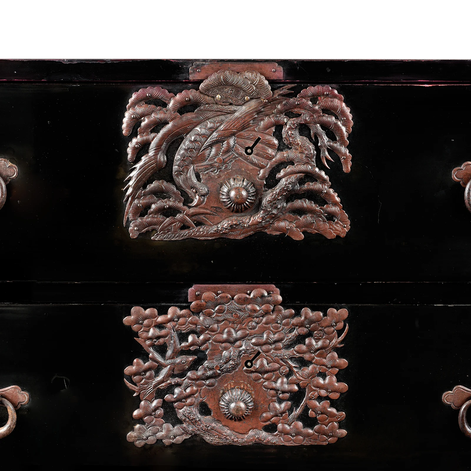 Japanese Black Lacquer Isho Kasane Dansu From Tsuruoka - Meiji Period - Image 9