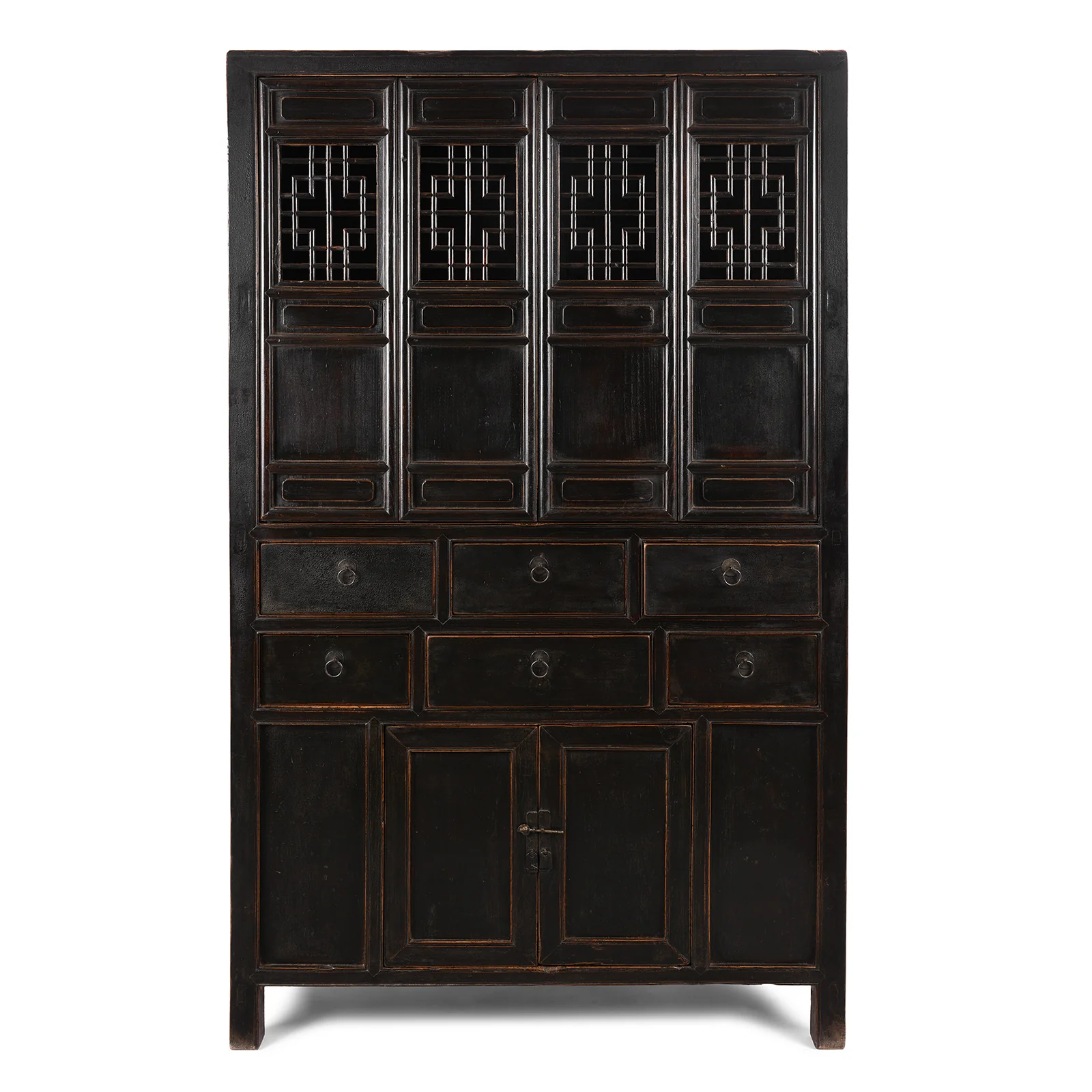 Black Lacquer Kitchen Cabinet From Tianjin - 19th Century