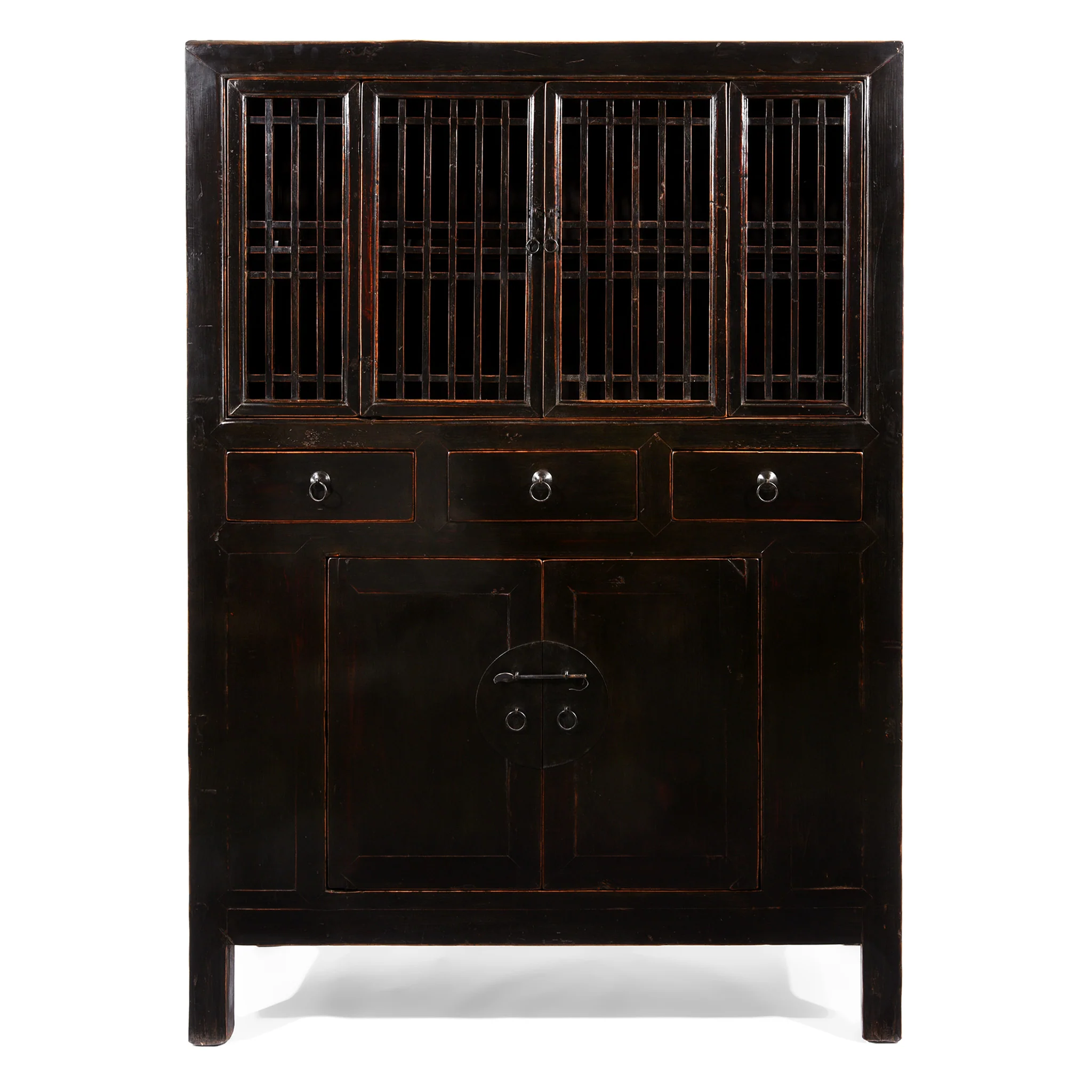 Black Lacquer Kitchen Cabinet From Tianjin - 19thC