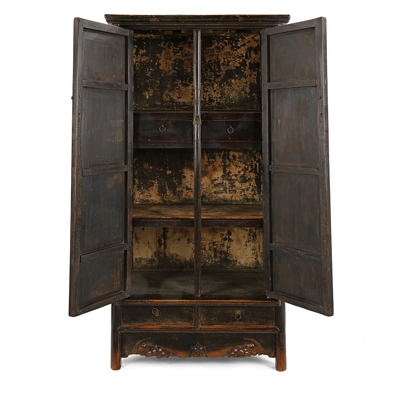Black Lacquer Taper Cabinet From Shanxi - 18th Century - Image 2