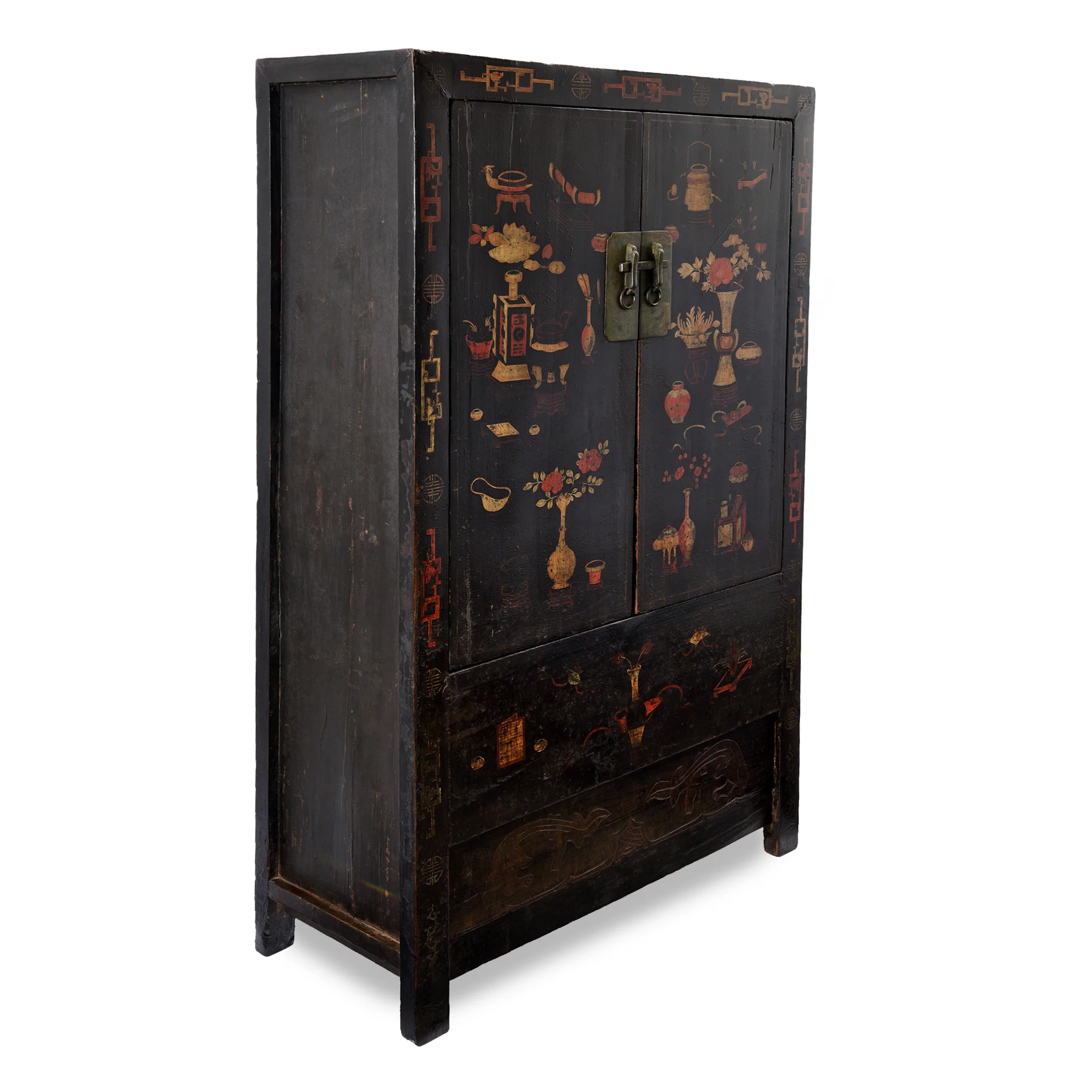 Chinese Black Lacquer Wedding Cabinet - Early 19thC - Image 3