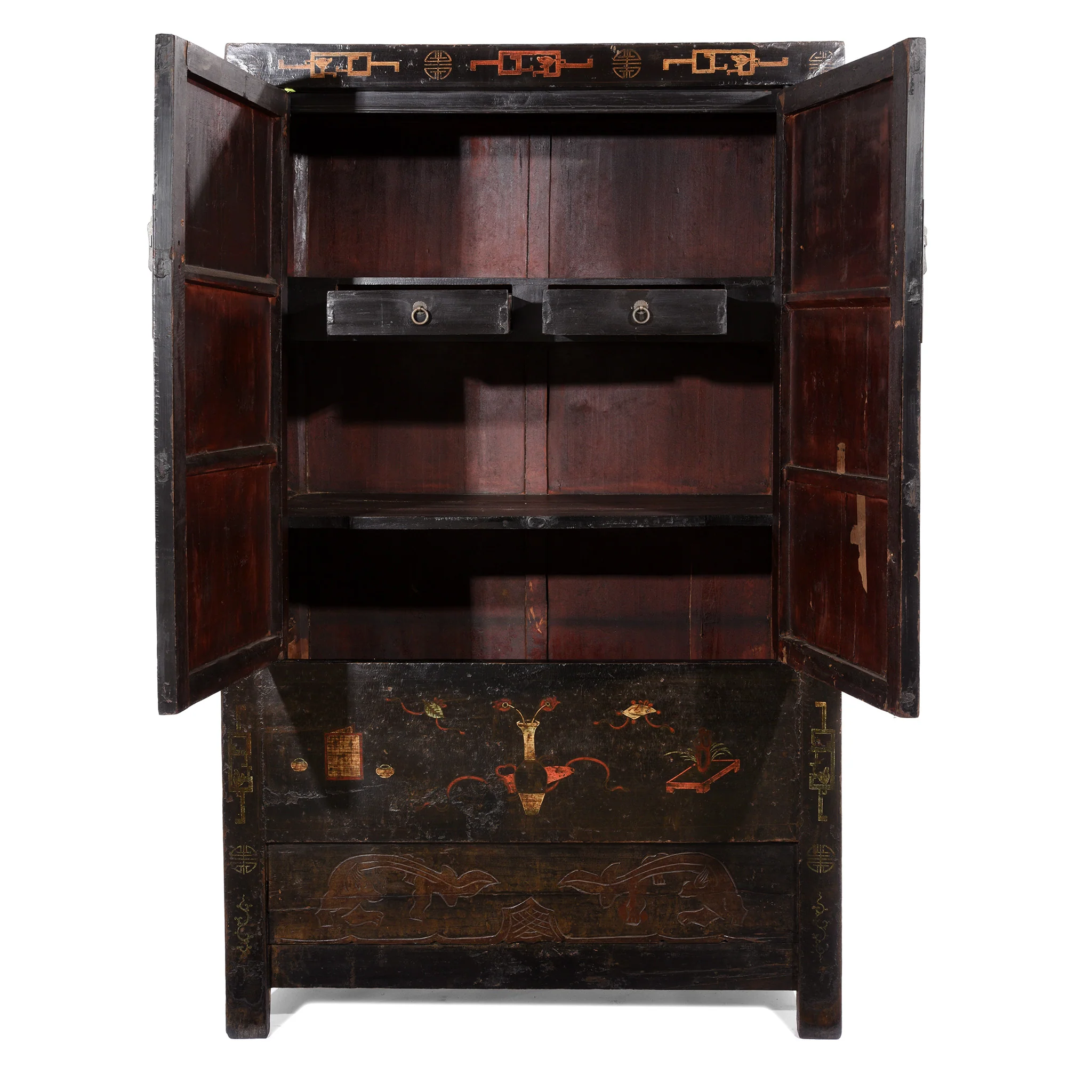 Chinese Black Lacquer Wedding Cabinet - Early 19thC - Image 4