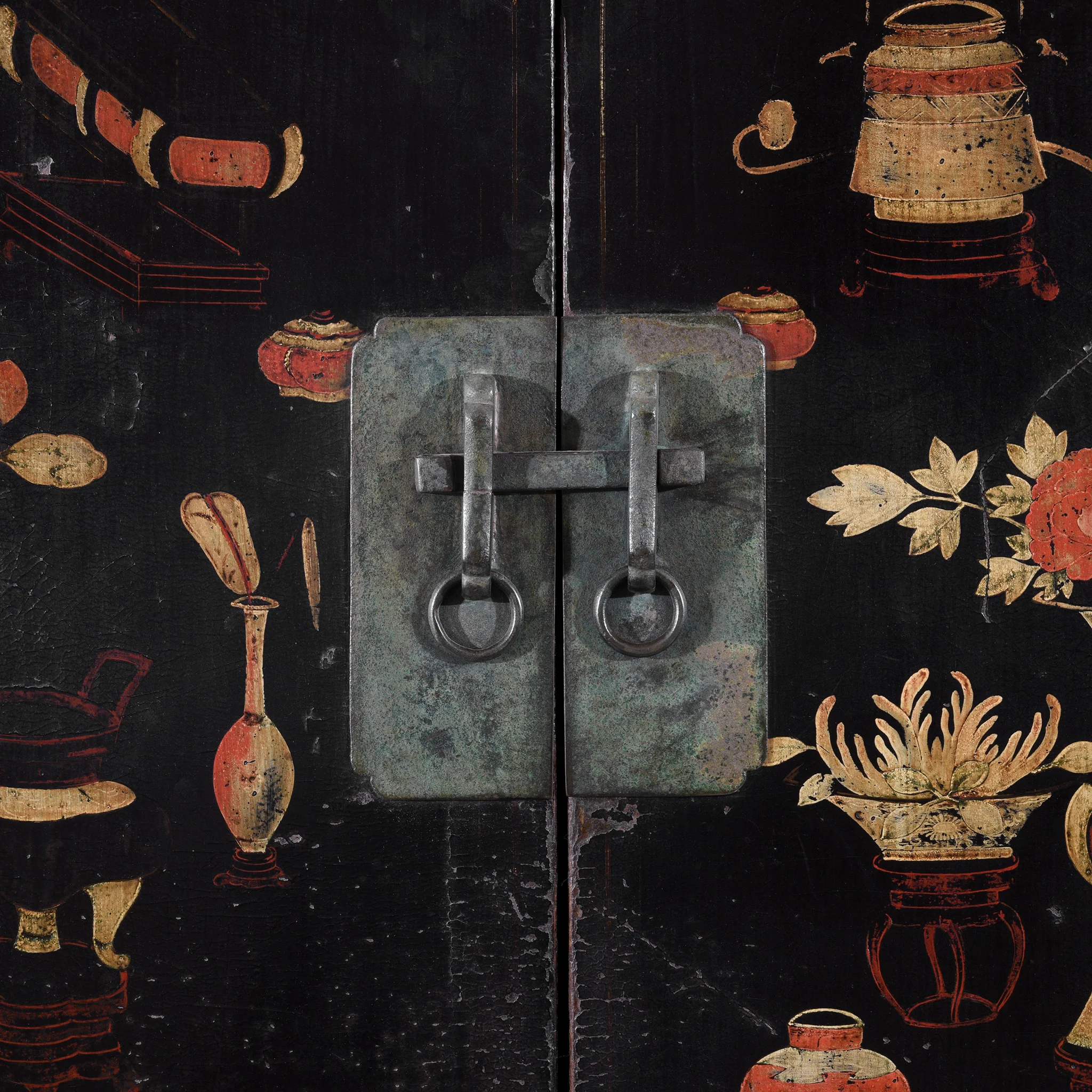 Chinese Black Lacquer Wedding Cabinet - Early 19thC - Image 7