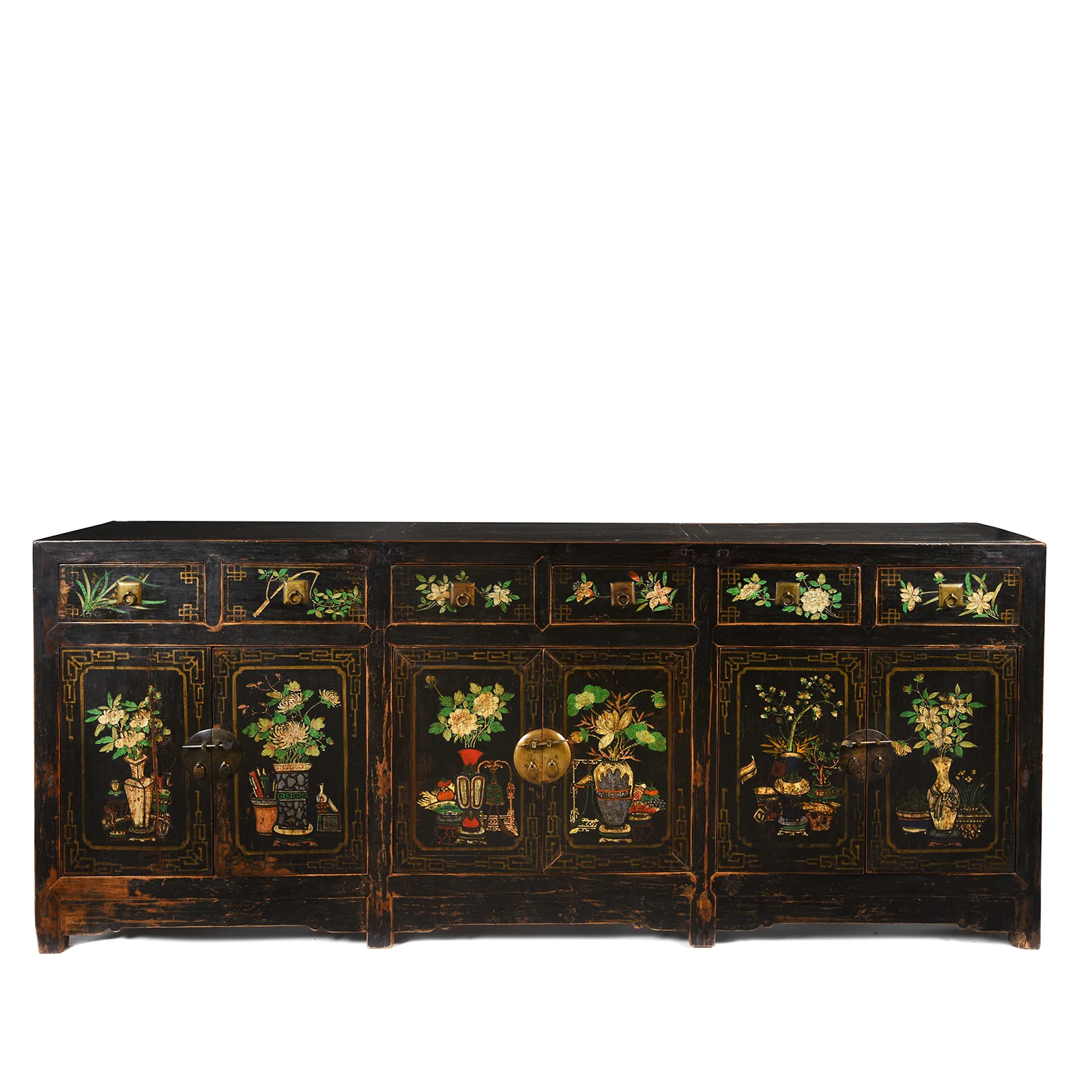 Black Painted Mongolian Sideboard - Early 20thC