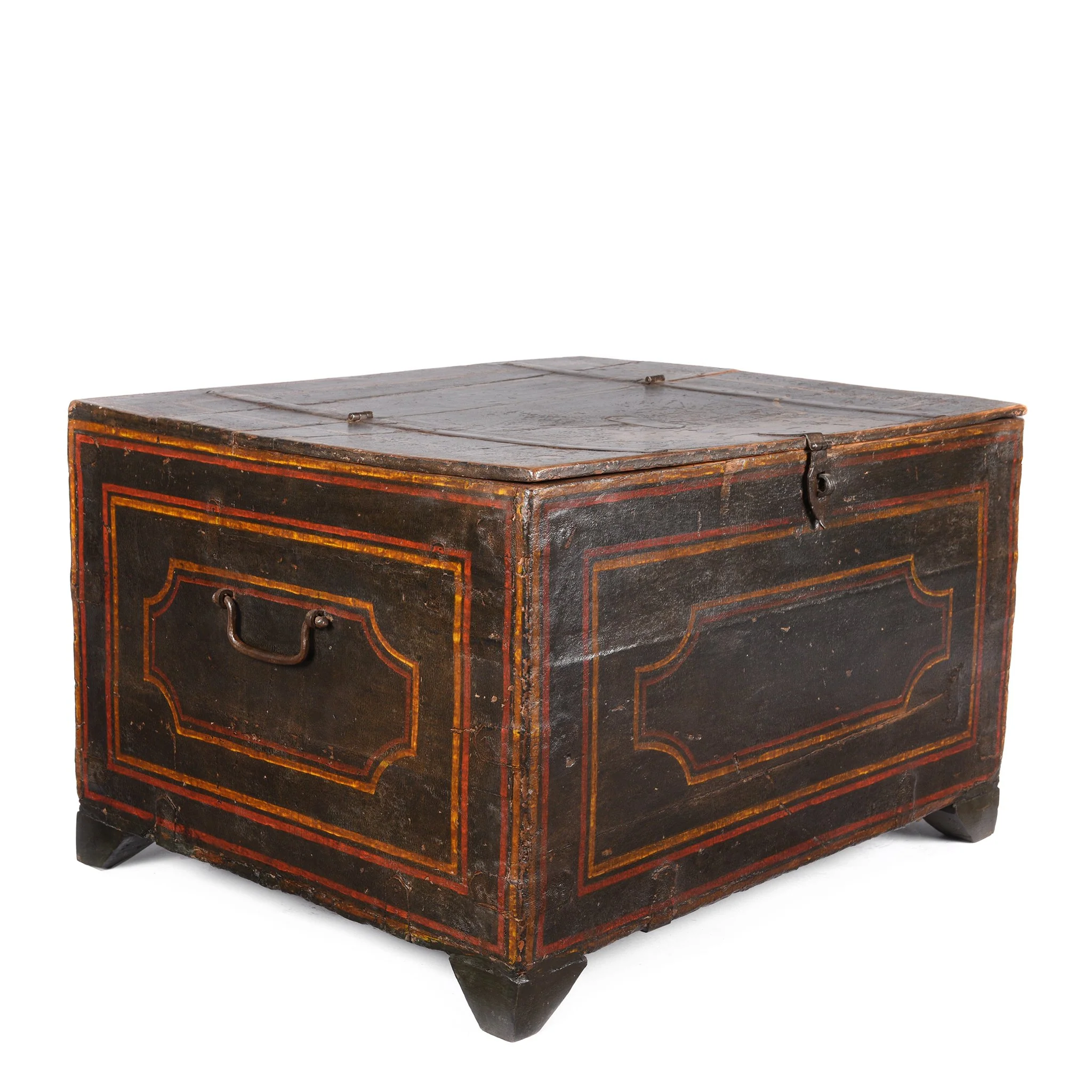 Antique Painted Indian Chest from Bikaner - 19thC - Image 5