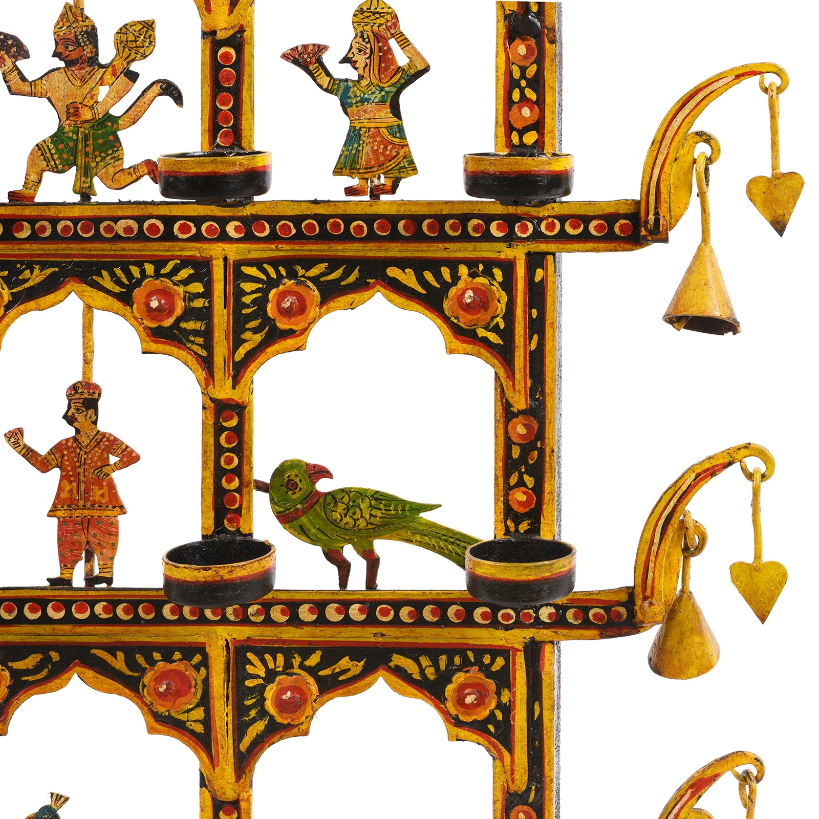 Brightly Painted Iron Toran Diwali Lamp - Small - Image 5