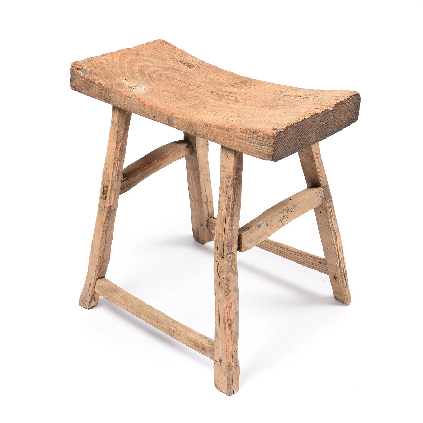 Chinese Elm Saddle Stool From Shanxi - 19thC - Image 4