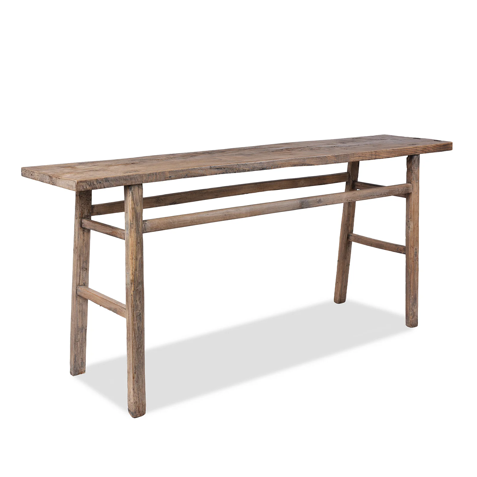 Bleached Elm Farmhouse Console Table - Late 19th Century - Image 2