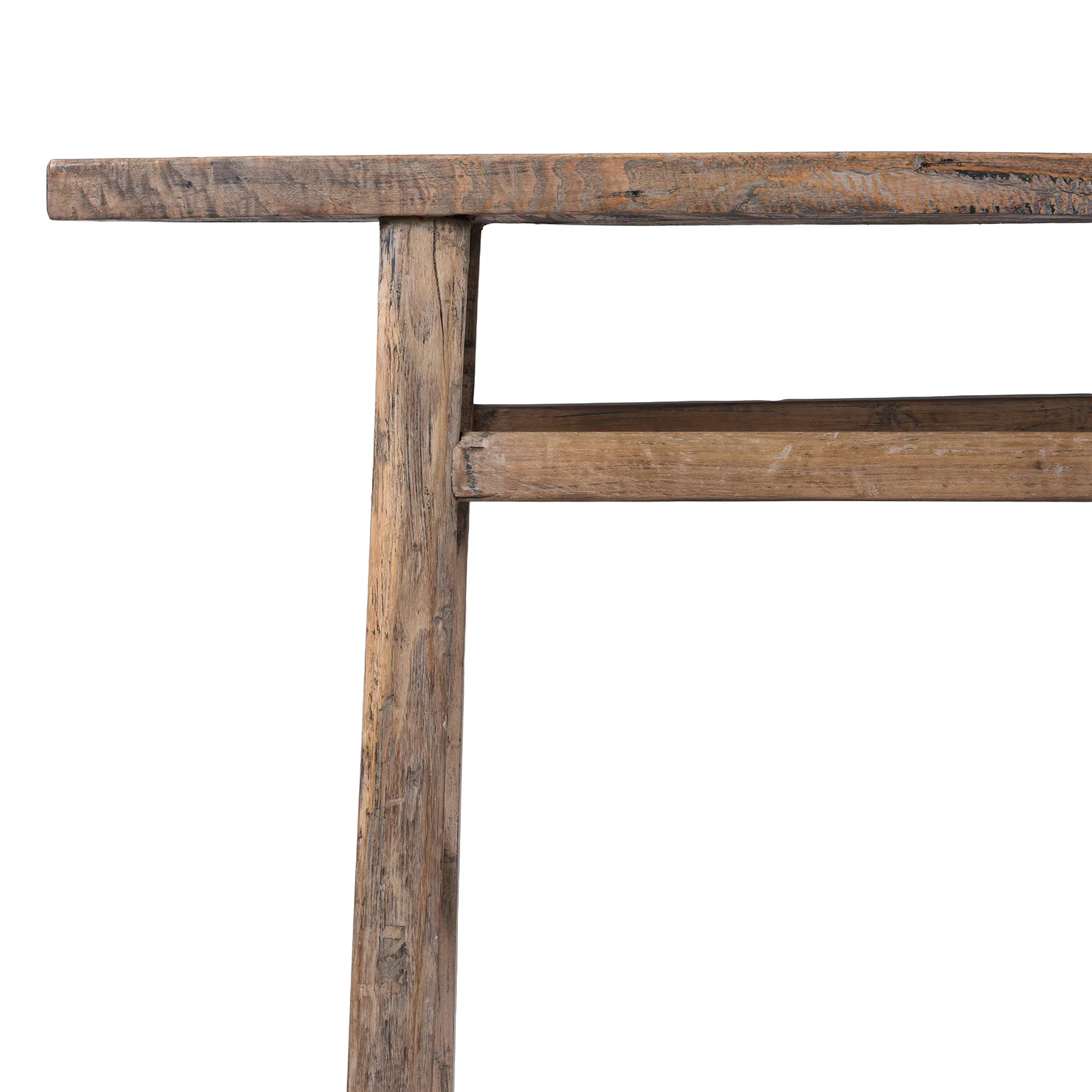 Bleached Elm Farmhouse Console Table - Late 19th Century - Image 3