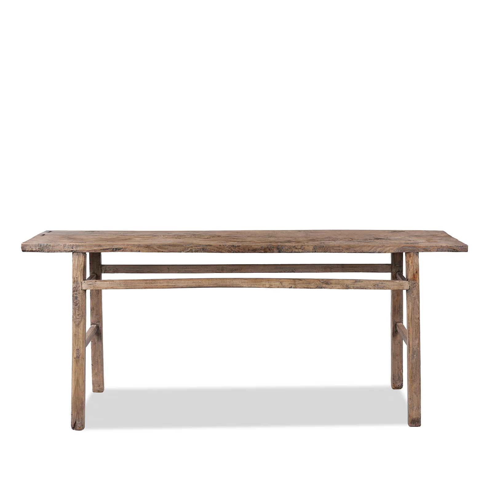 Bleached Elm Farmhouse Console Table - Late 19th Century - Image 8