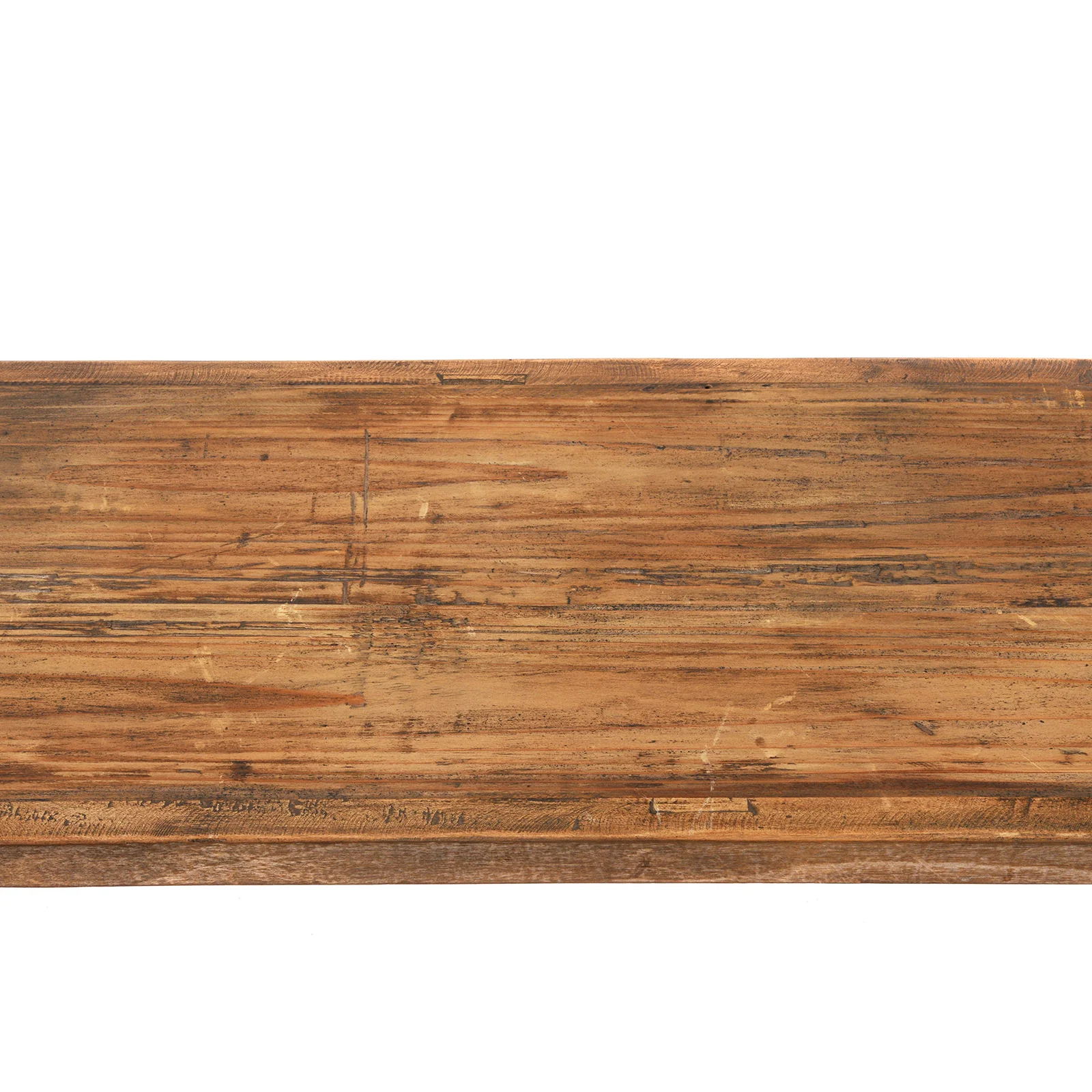 Bleached Farmhouse Console Table With Shelf - Ca 1920 - Image 7