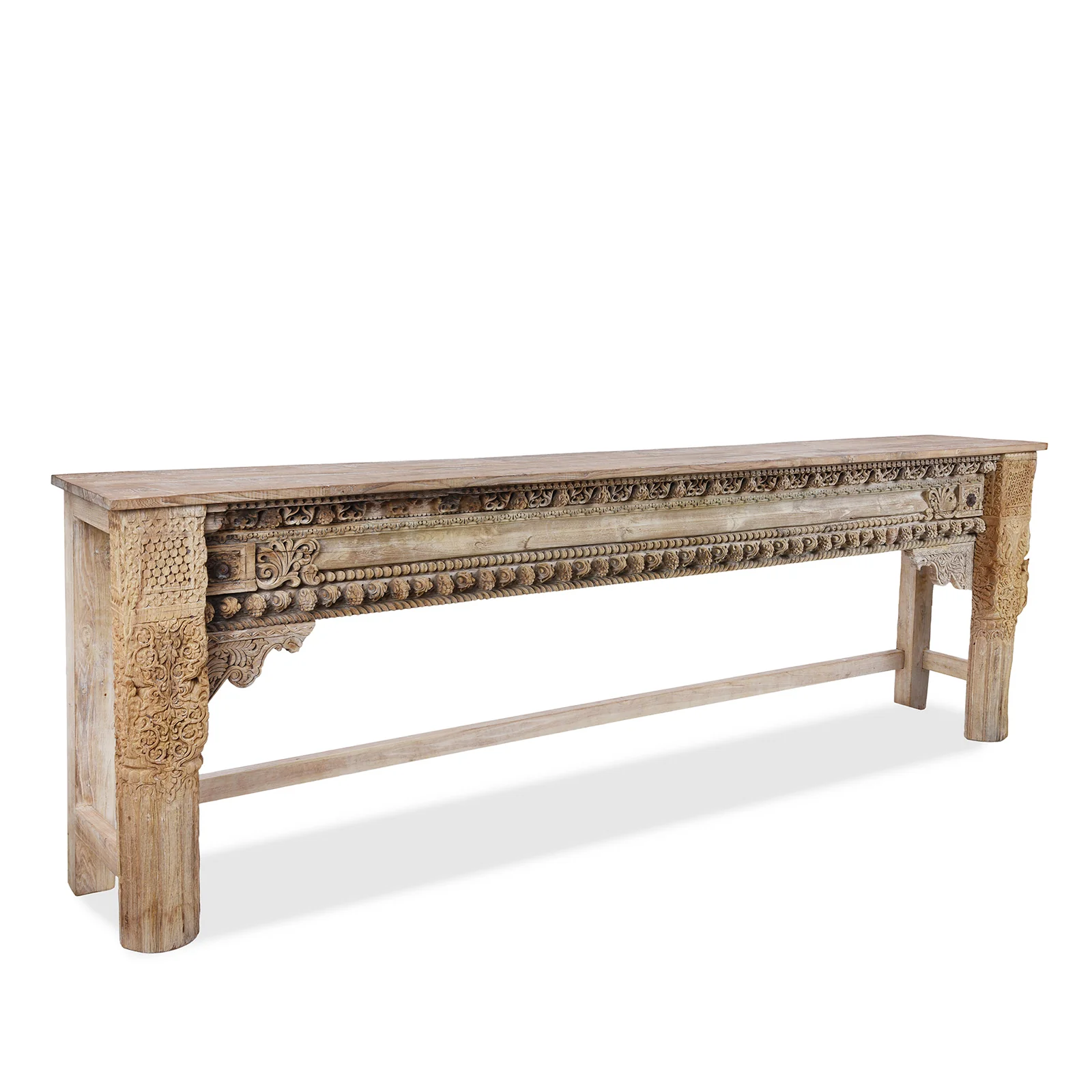 Reclaimed Bleached Long Console Table - Image 3
