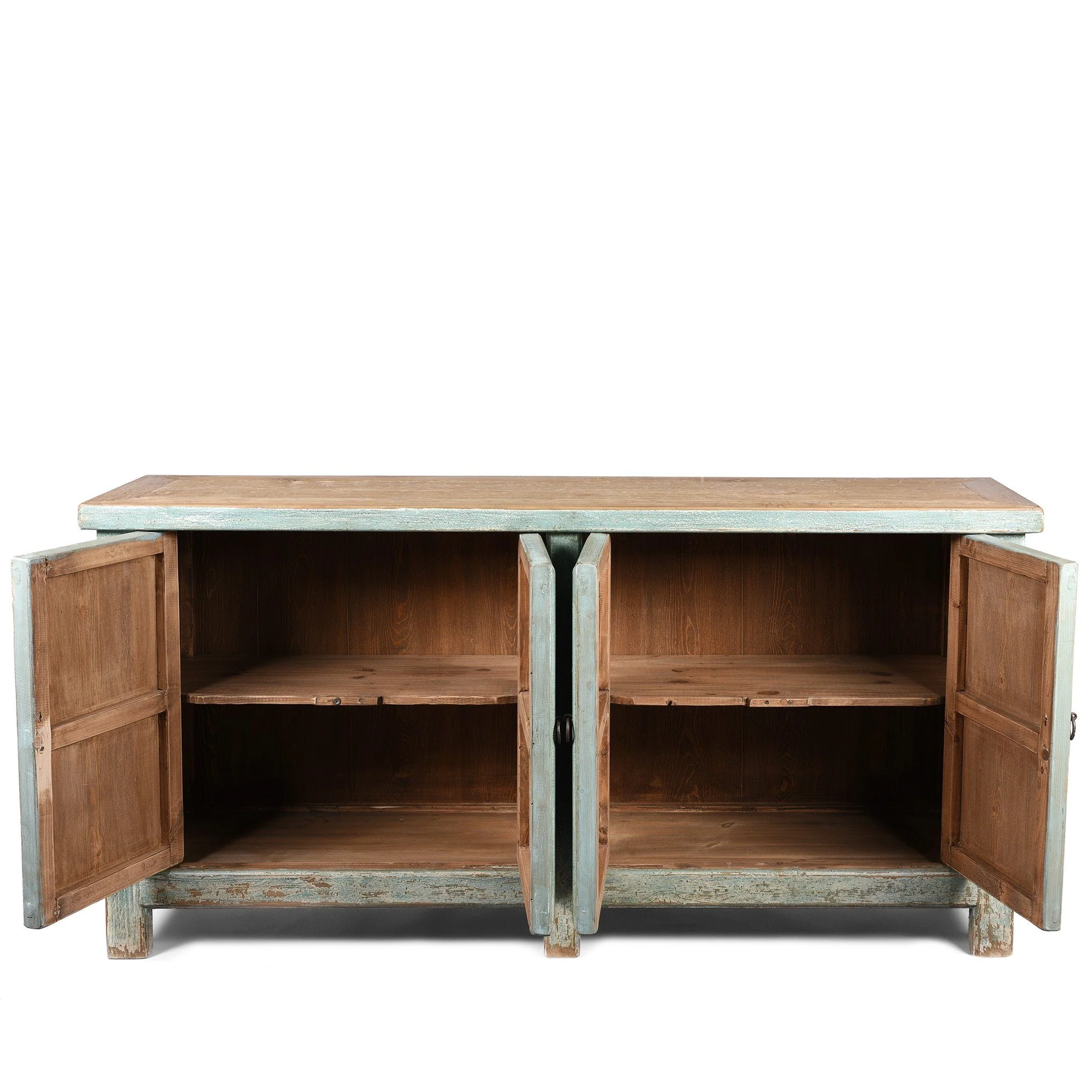 Blue 4 Door Sideboard Made From Reclaimed Pine - Image 4