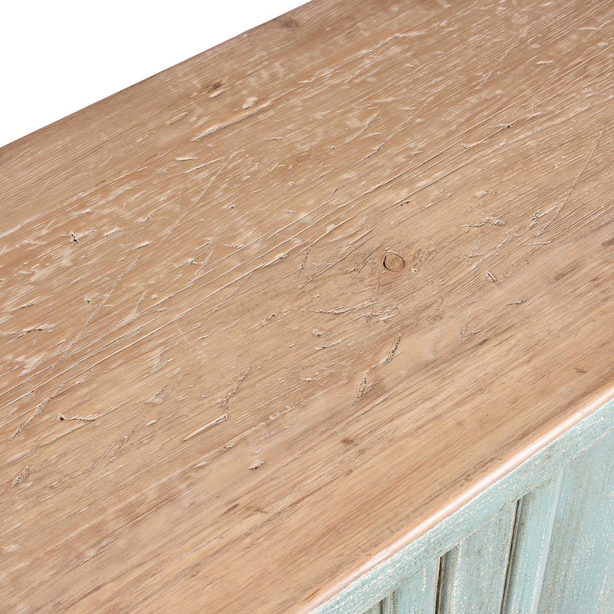 Blue 4 Door Sideboard Made From Reclaimed Pine - Image 8