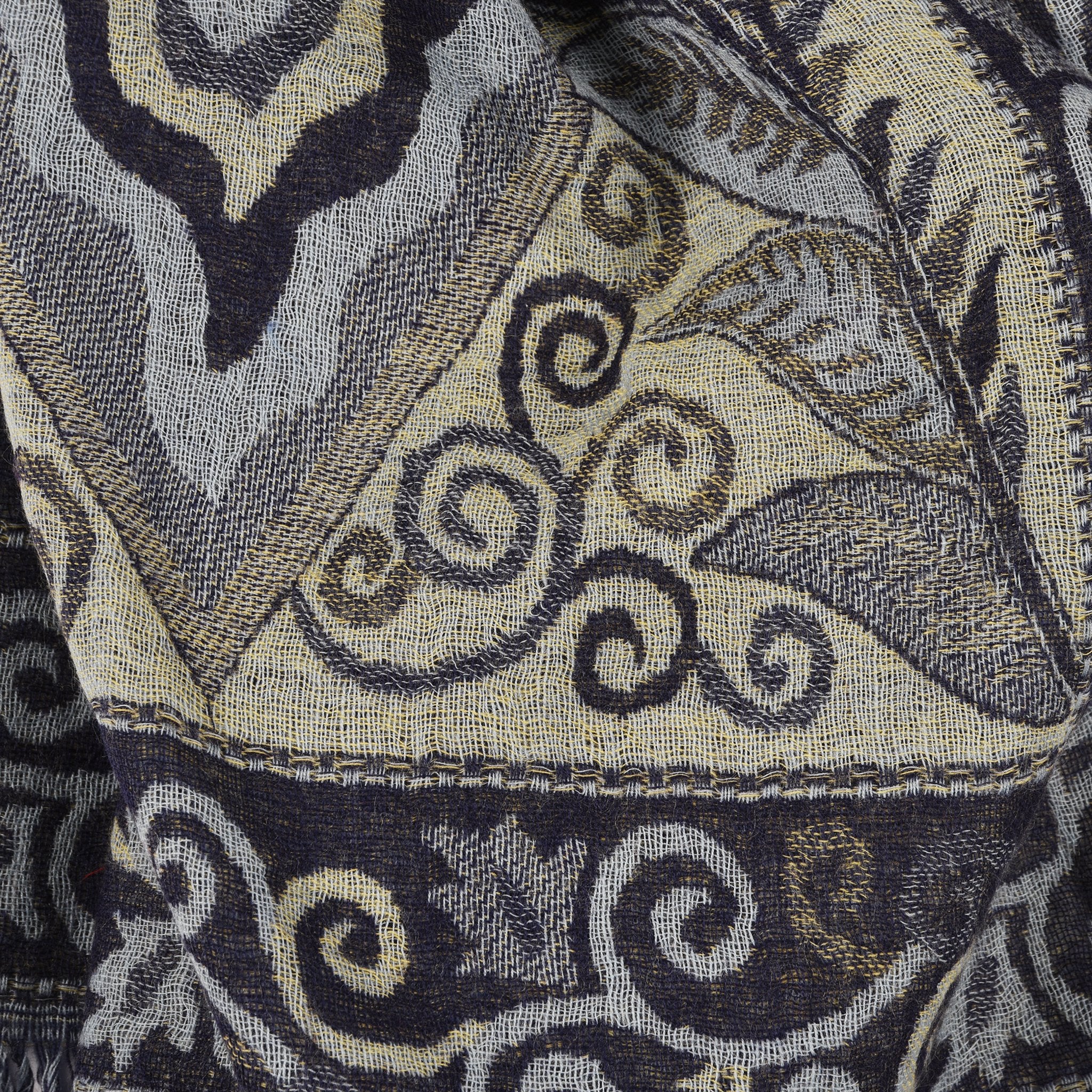 Blue Boteh Scarf - Merino Wool - Image 3