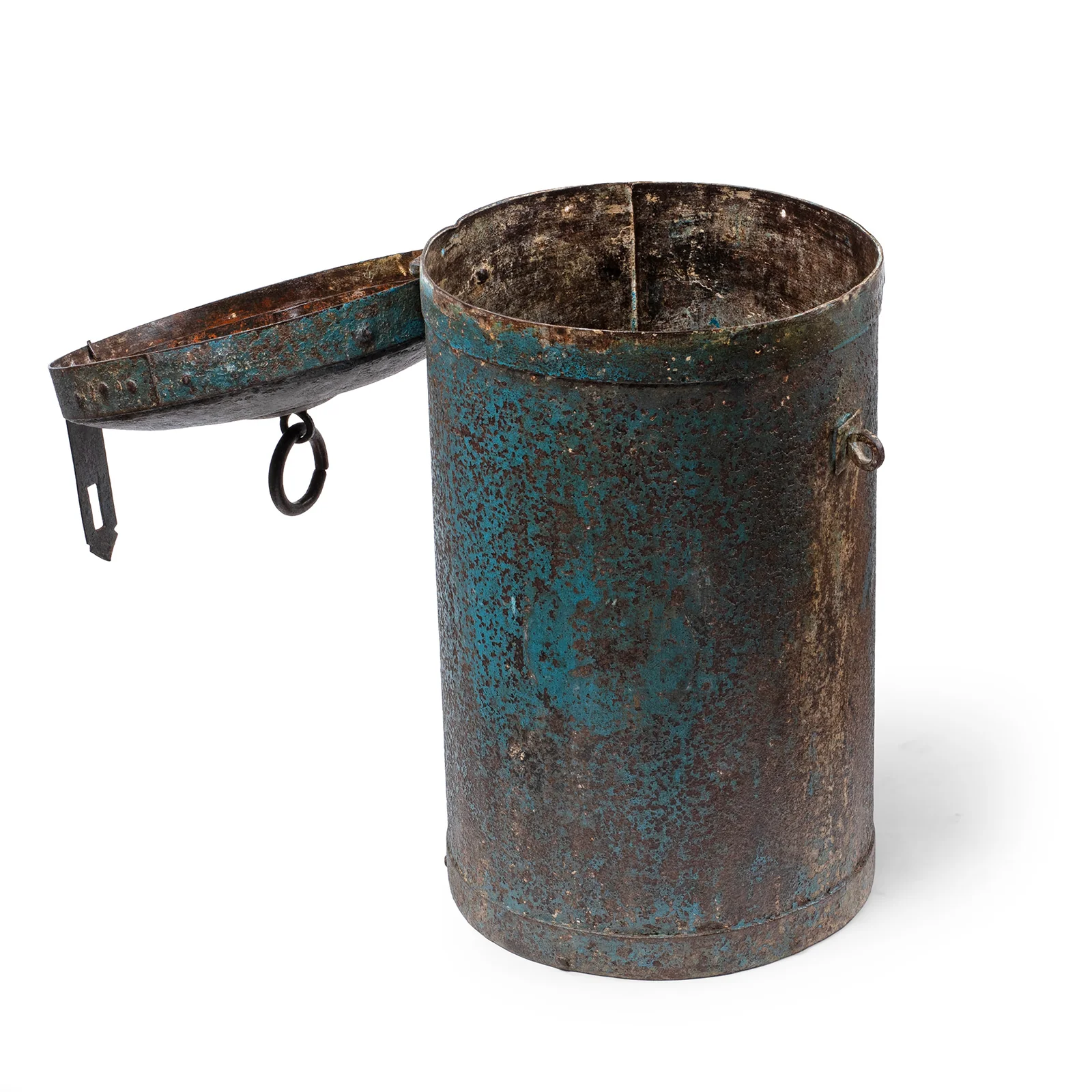 Blue Painted Storage Bin From Rajasthan - Ca 1920 - Image 2
