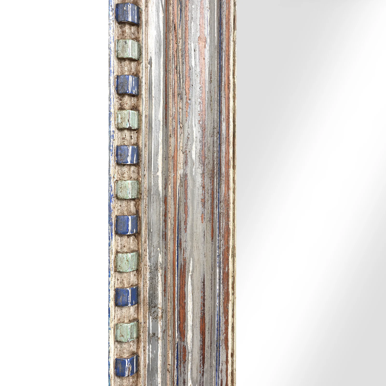 Blue Painted Indian Mirror - 19thC (60 x 92cm) - Image 3