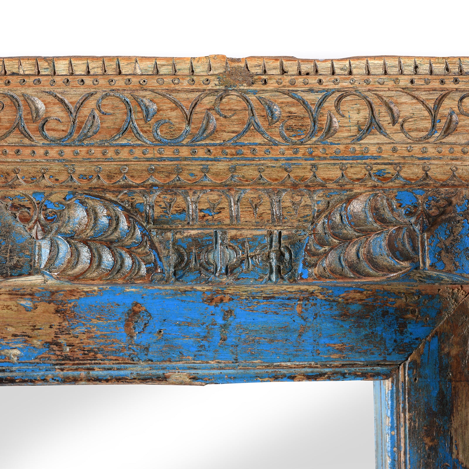 Blue Painted Ganesh Door Mirror From Andhra Pradesh - 19th Century - Image 6