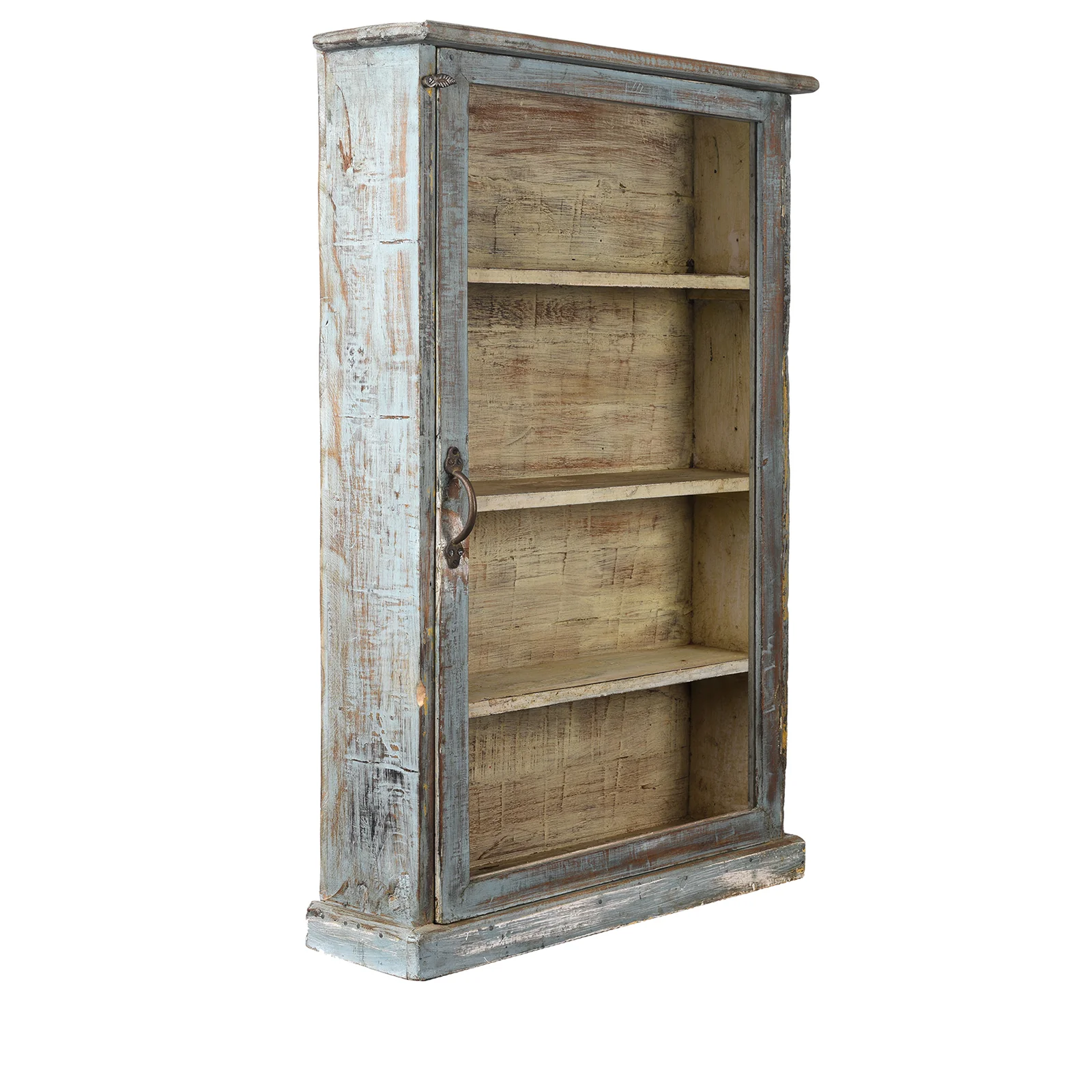 Blue Painted Glazed Wall Cabinet - Ca 1930 - Image 4