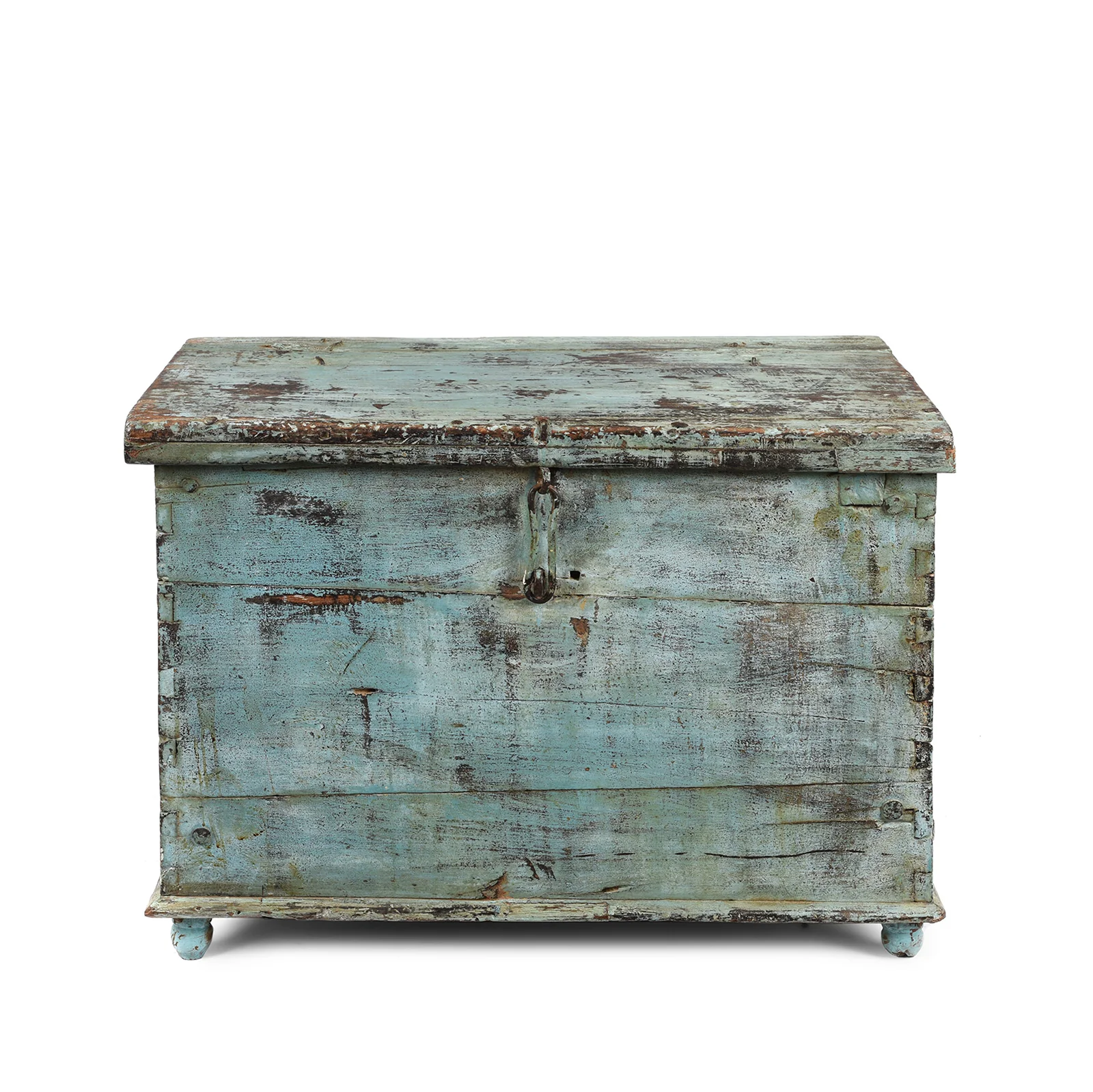 Blue Painted Chest From Gujarat - Ca 1900