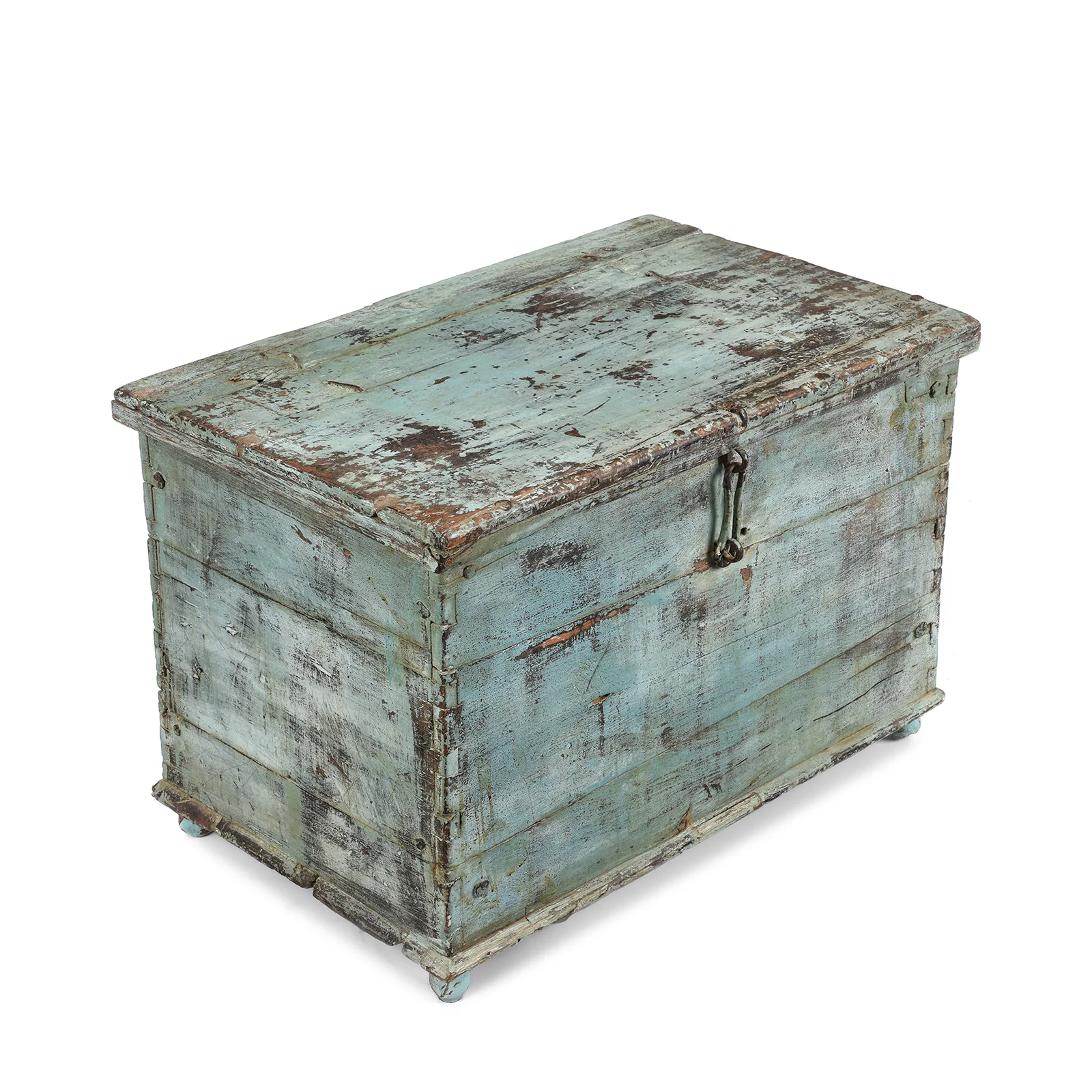 Blue Painted Chest From Gujarat - Ca 1900 - Image 2