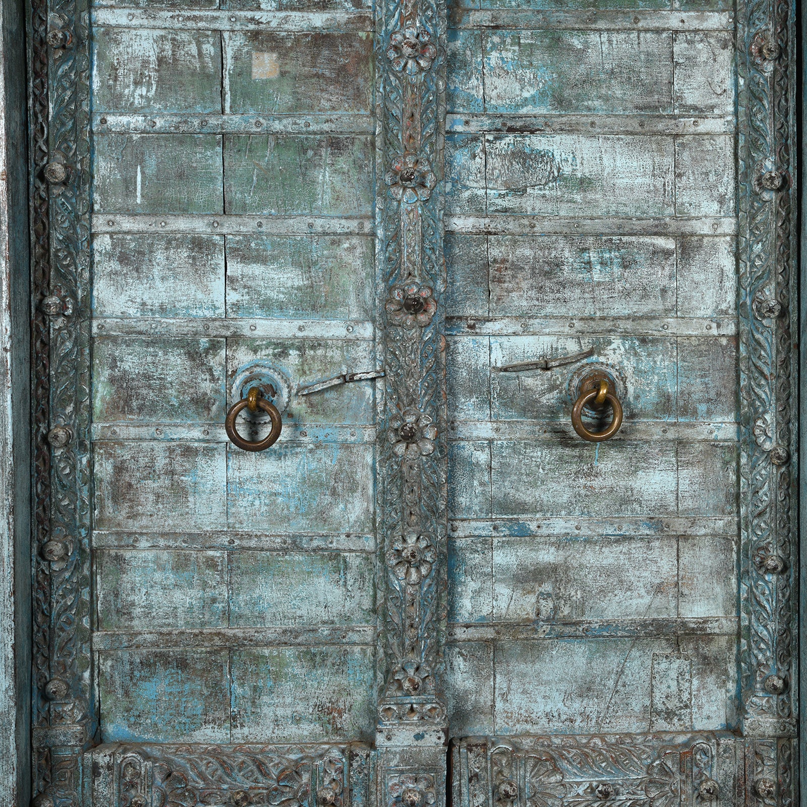 Blue Painted Indian Door & Frame - Early 19th Century - Image 3