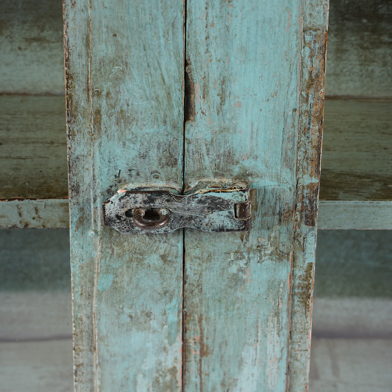 Painted Teak Glazed Wall Cabinet From India - Ca 1930 - Image 5