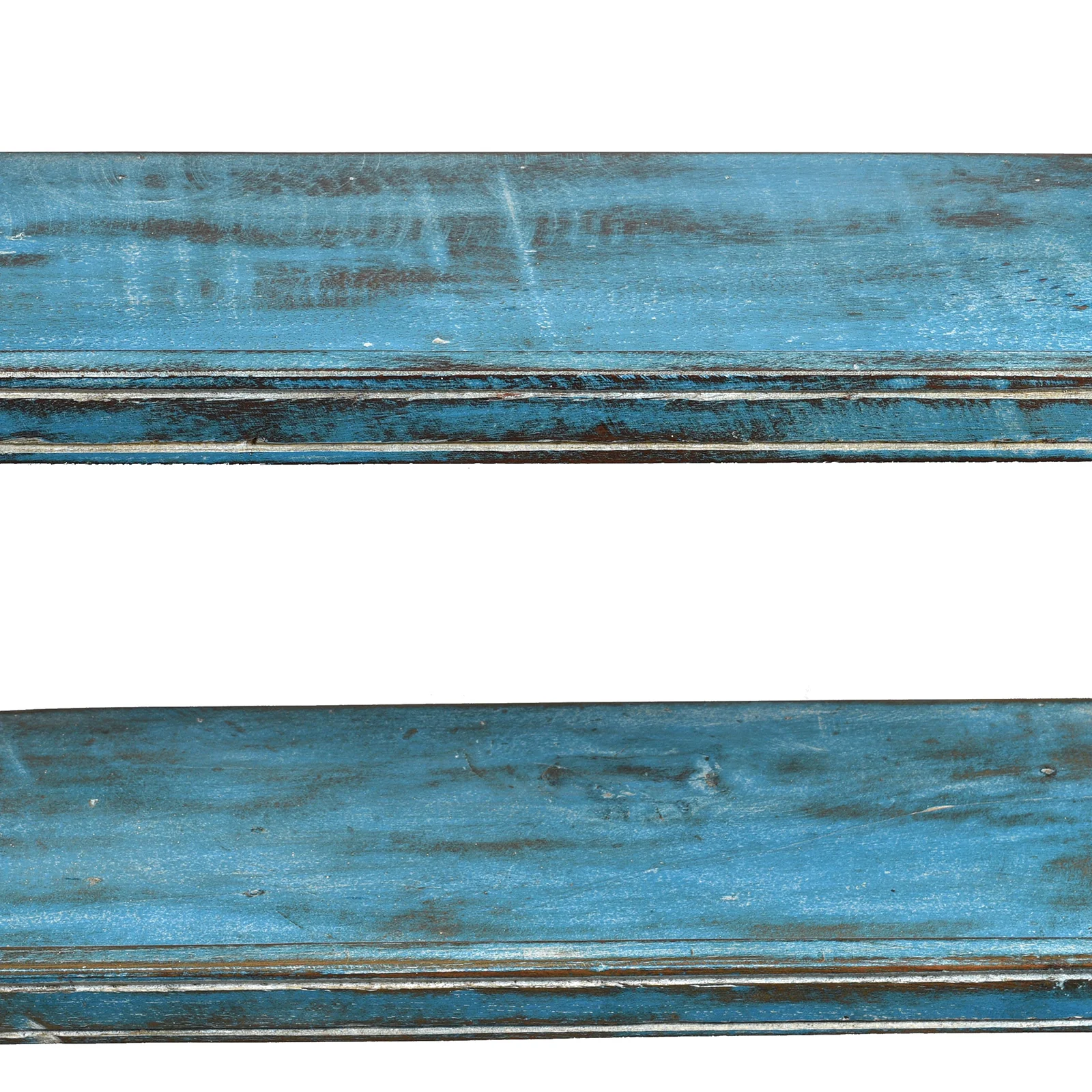 Rustic Blue Painted Indian Wall Shelf - Image 4