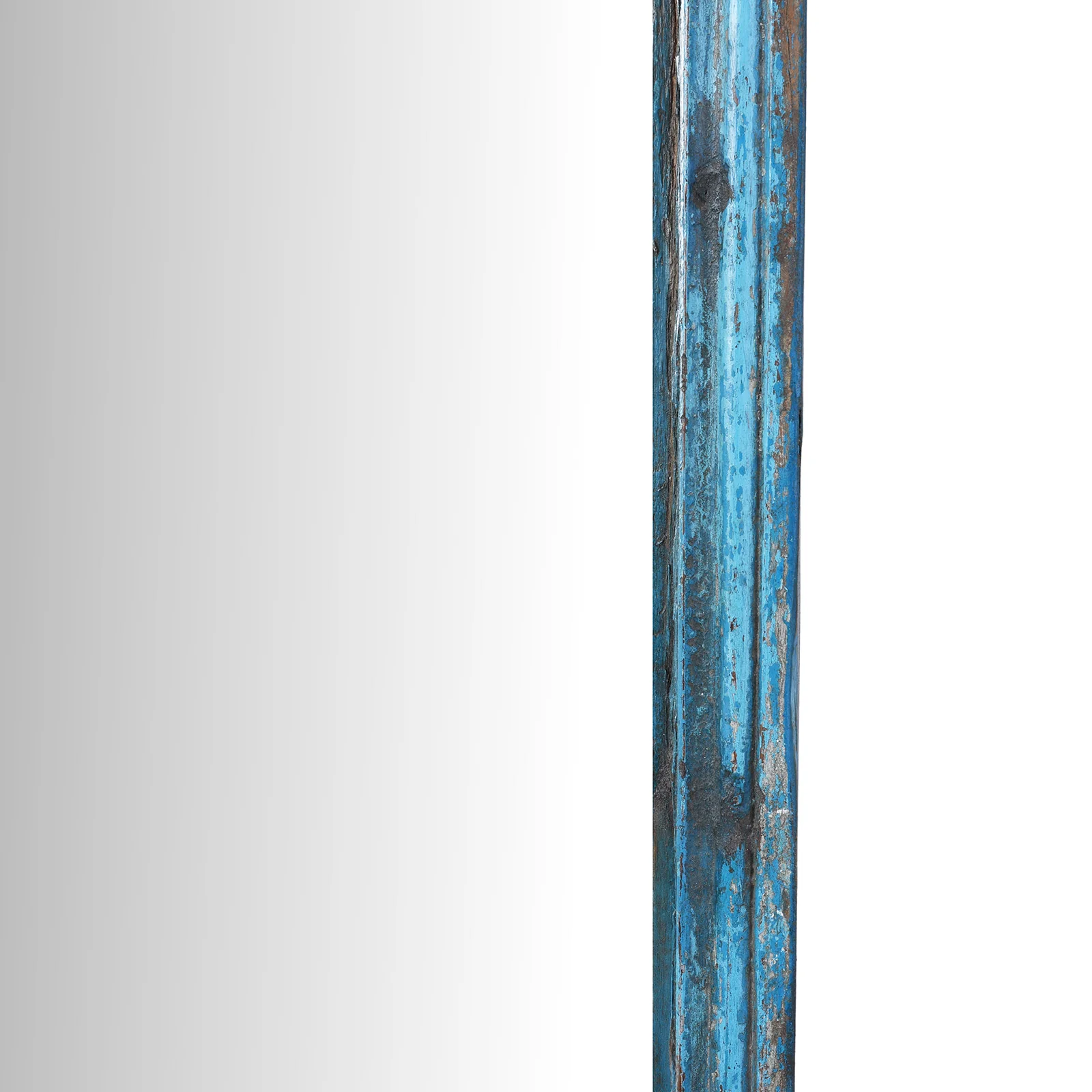 Blue Painted Mirror Made From Old Architectural Teak - Image 6