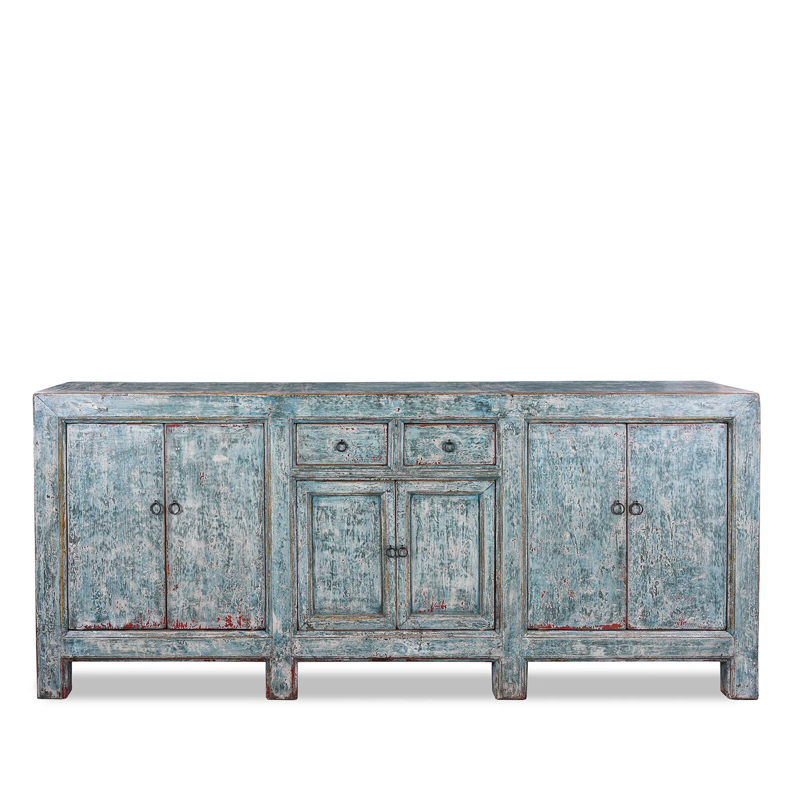 Blue Lacquered Mongolian Sideboard