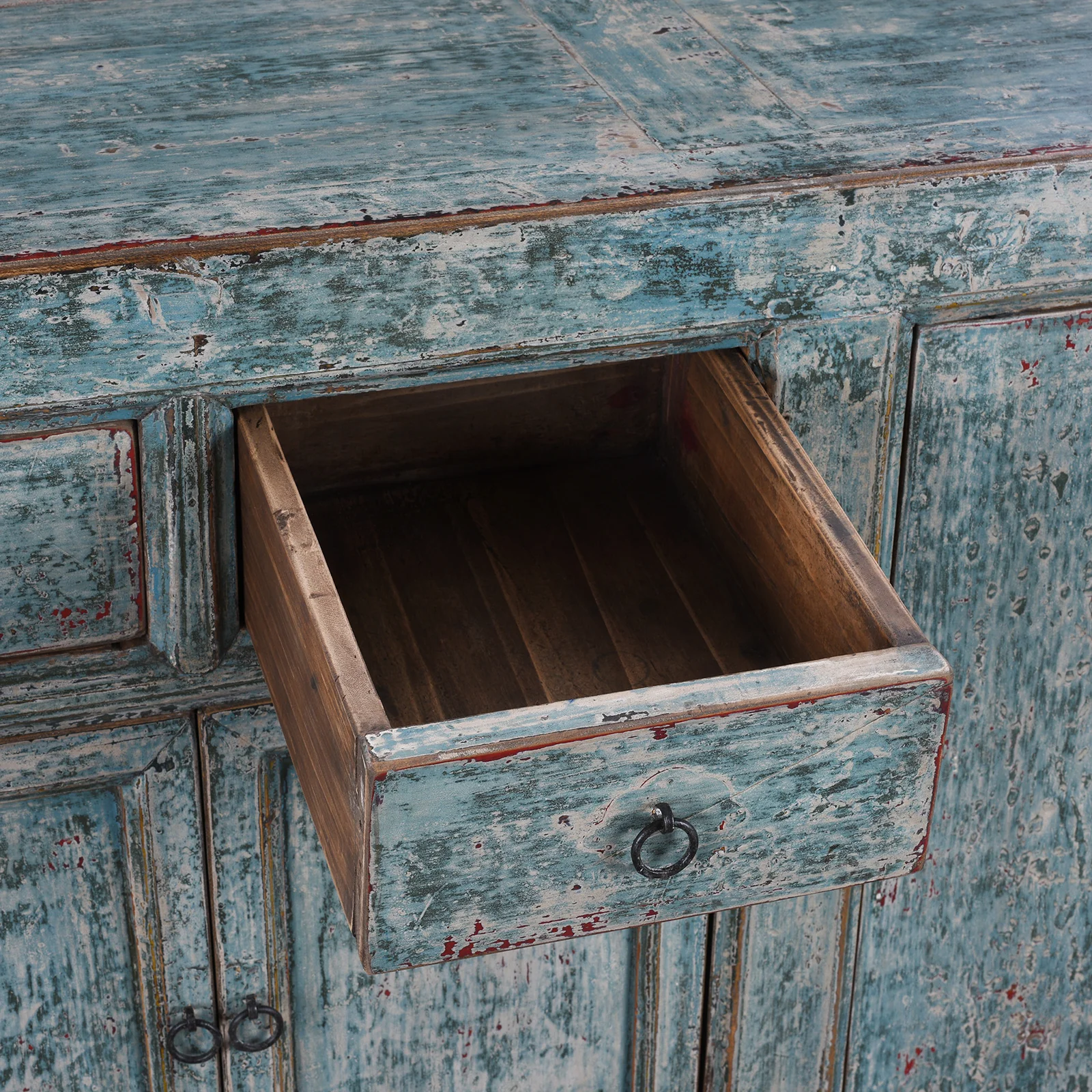 Blue Lacquered Mongolian Sideboard - Image 4