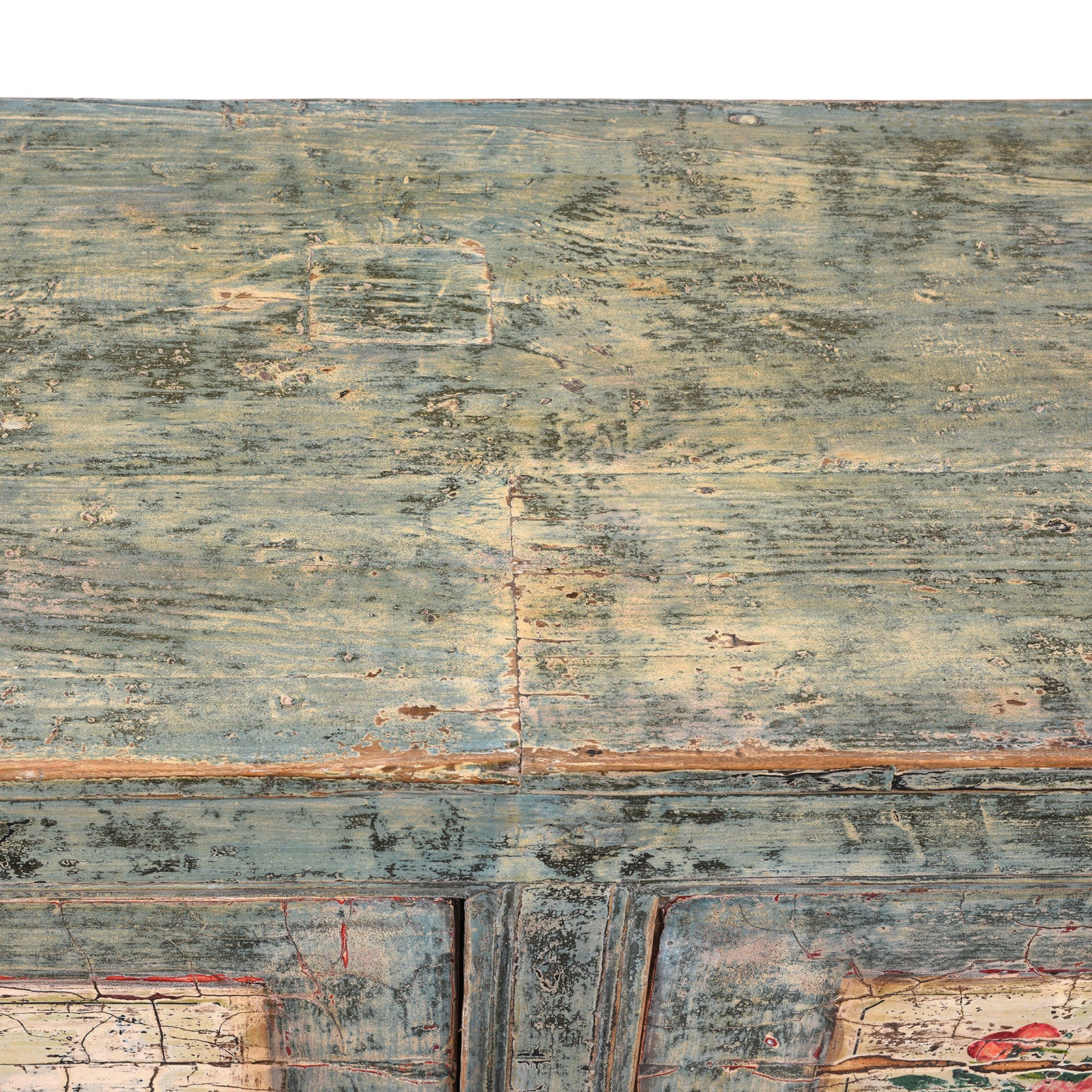Vintage Blue Painted Sideboard From Shanxi - Ca 1930 - Image 11