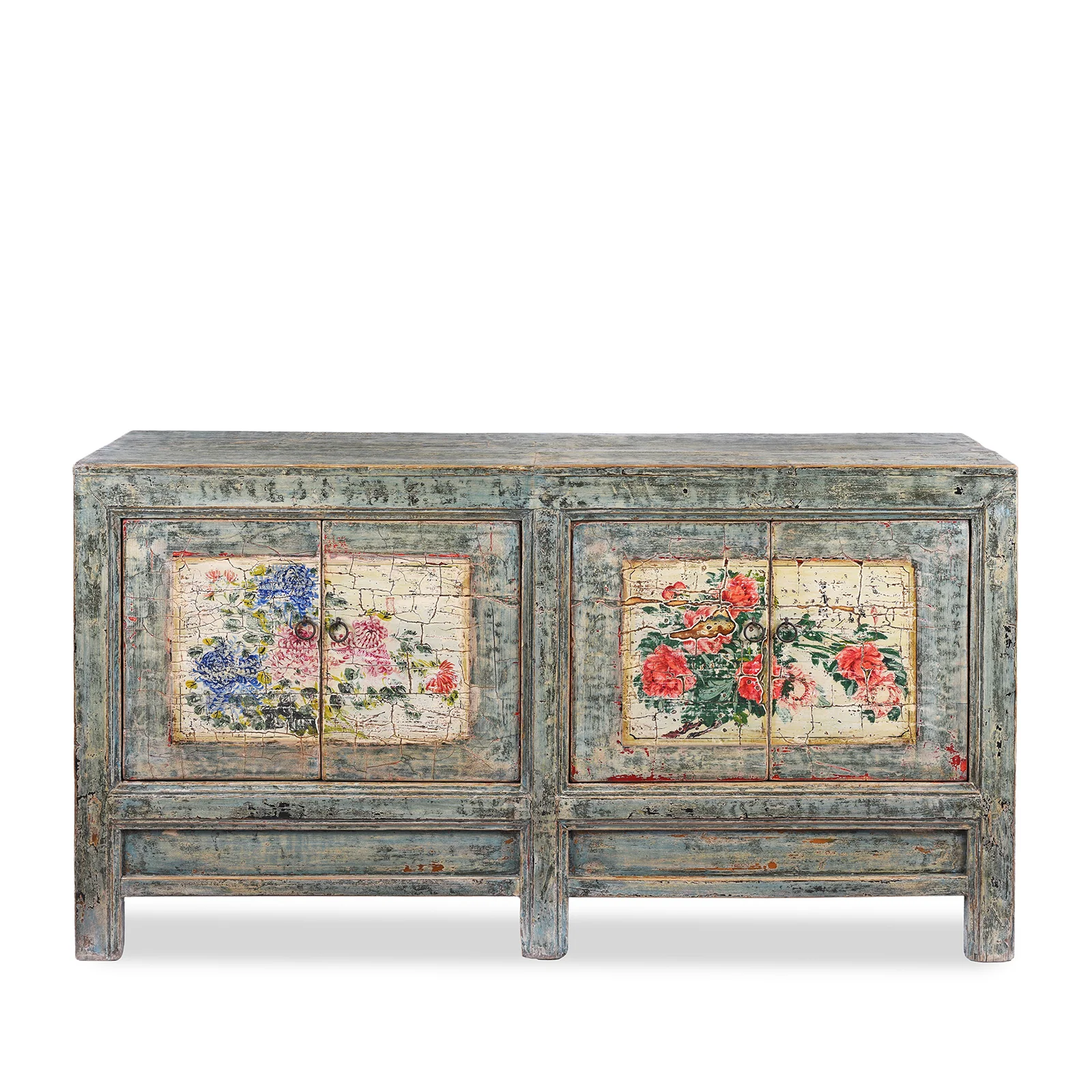 Vintage Blue Painted Sideboard From Shanxi - Ca 1930 - Image 2