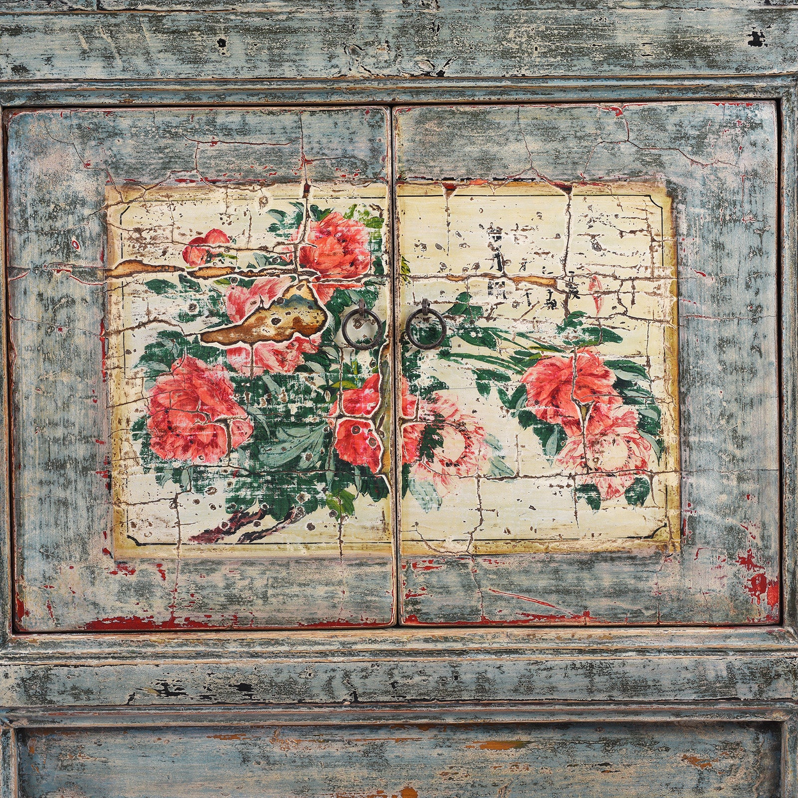 Vintage Blue Painted Sideboard From Shanxi - Ca 1930 - Image 7