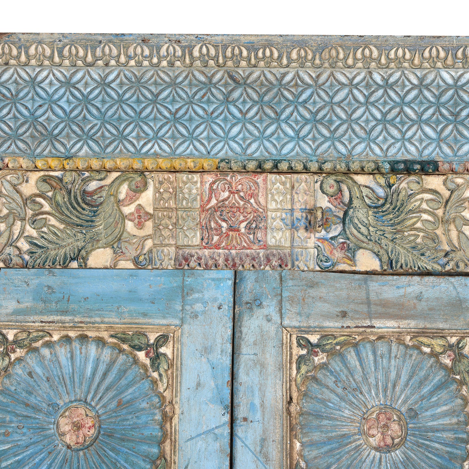 Blue Painted Sunburst Door & Frame - 19th Century - Image 5