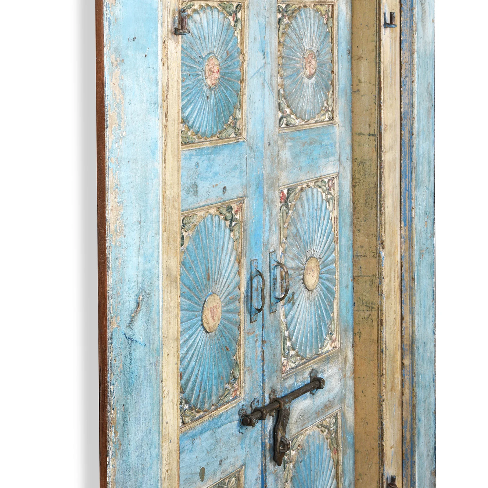 Blue Painted Sunburst Door & Frame - 19th Century - Image 6