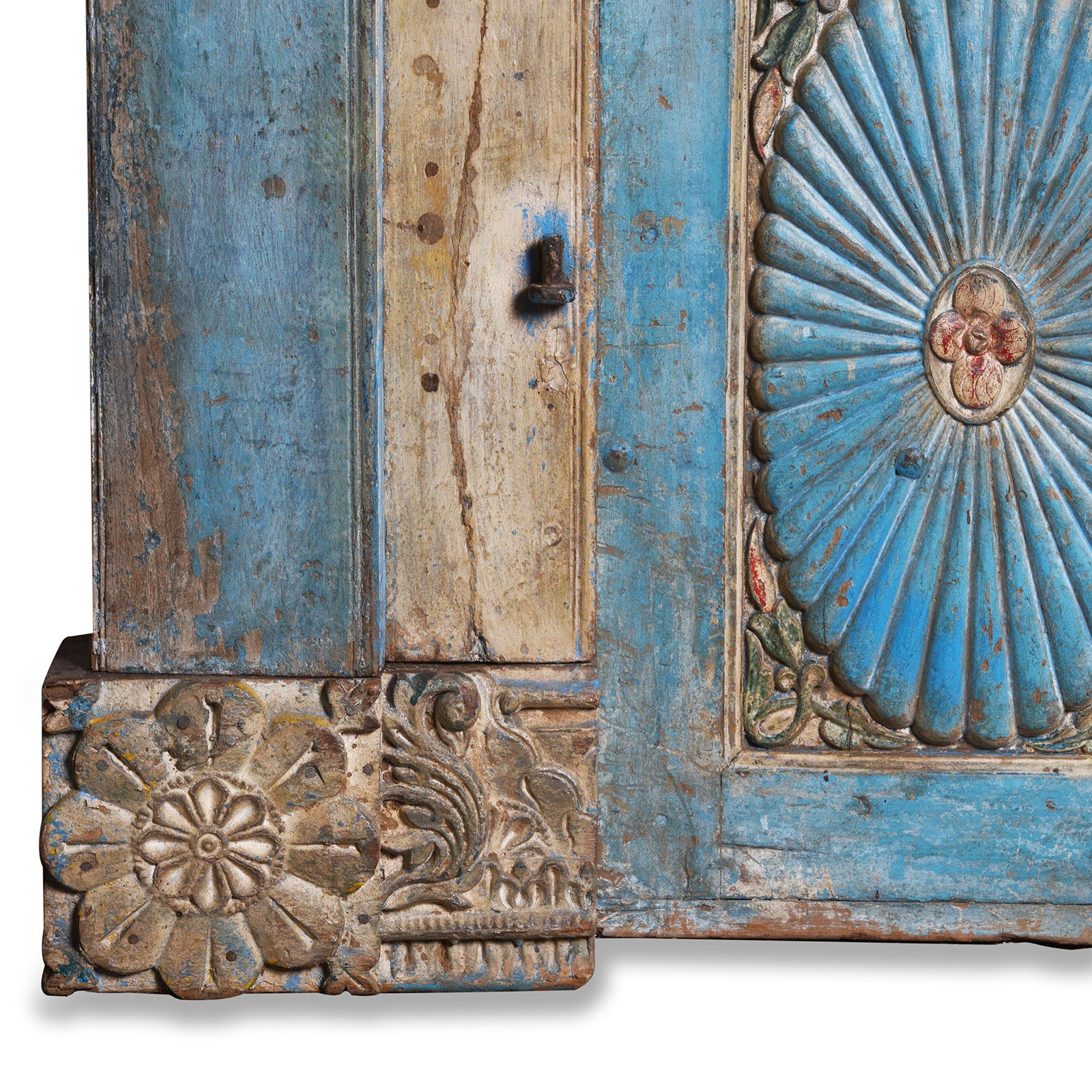 Blue Painted Sunburst Door & Frame - 19th Century - Image 8