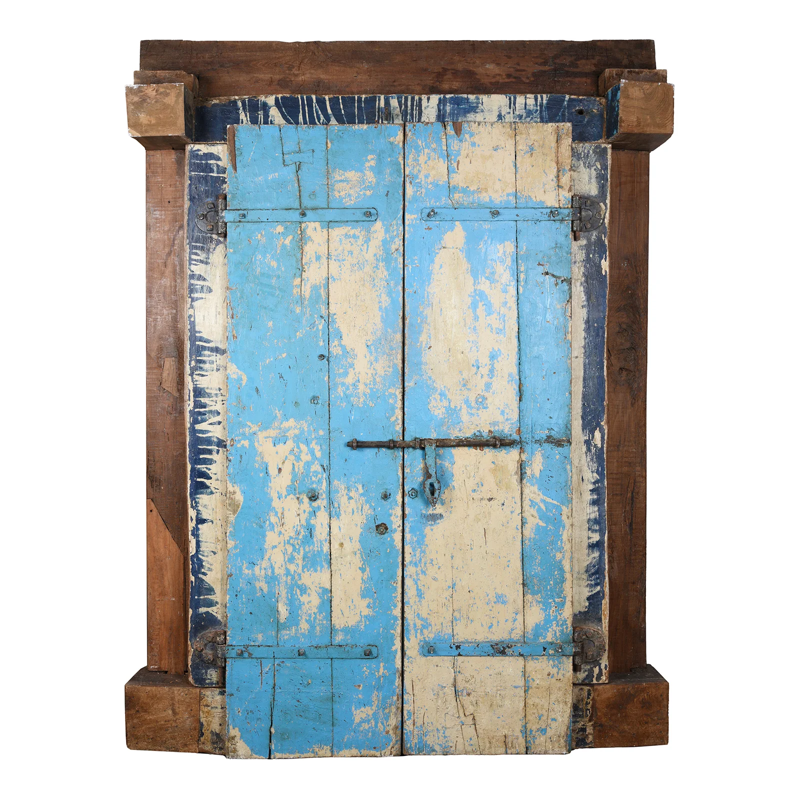 Blue Painted Sunburst Door & Frame - 19th Century - Image 9