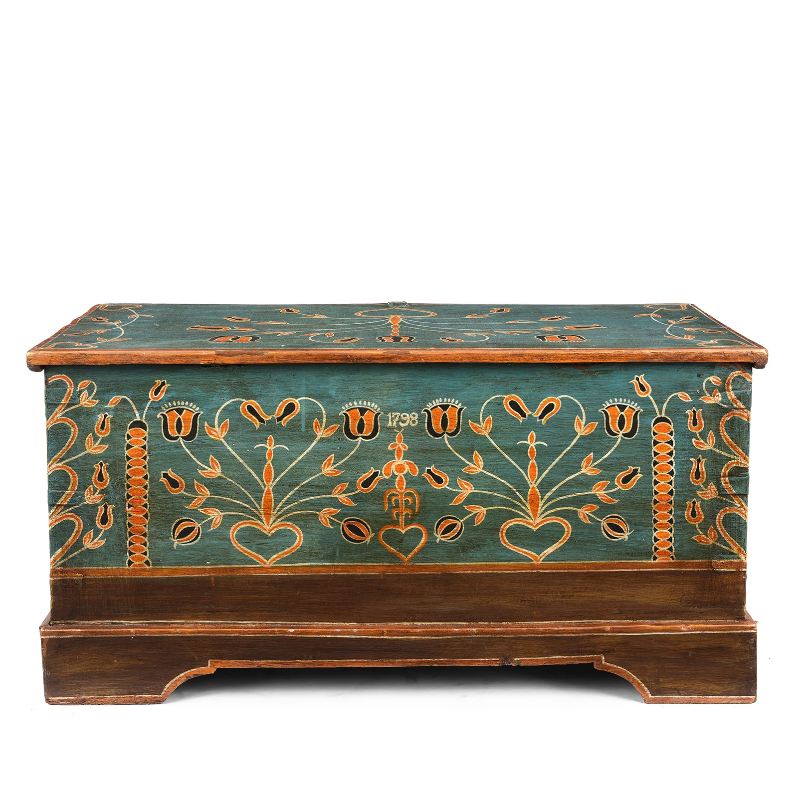 Blue Painted Teak Chest From Gujarat - 1920 - Image 10