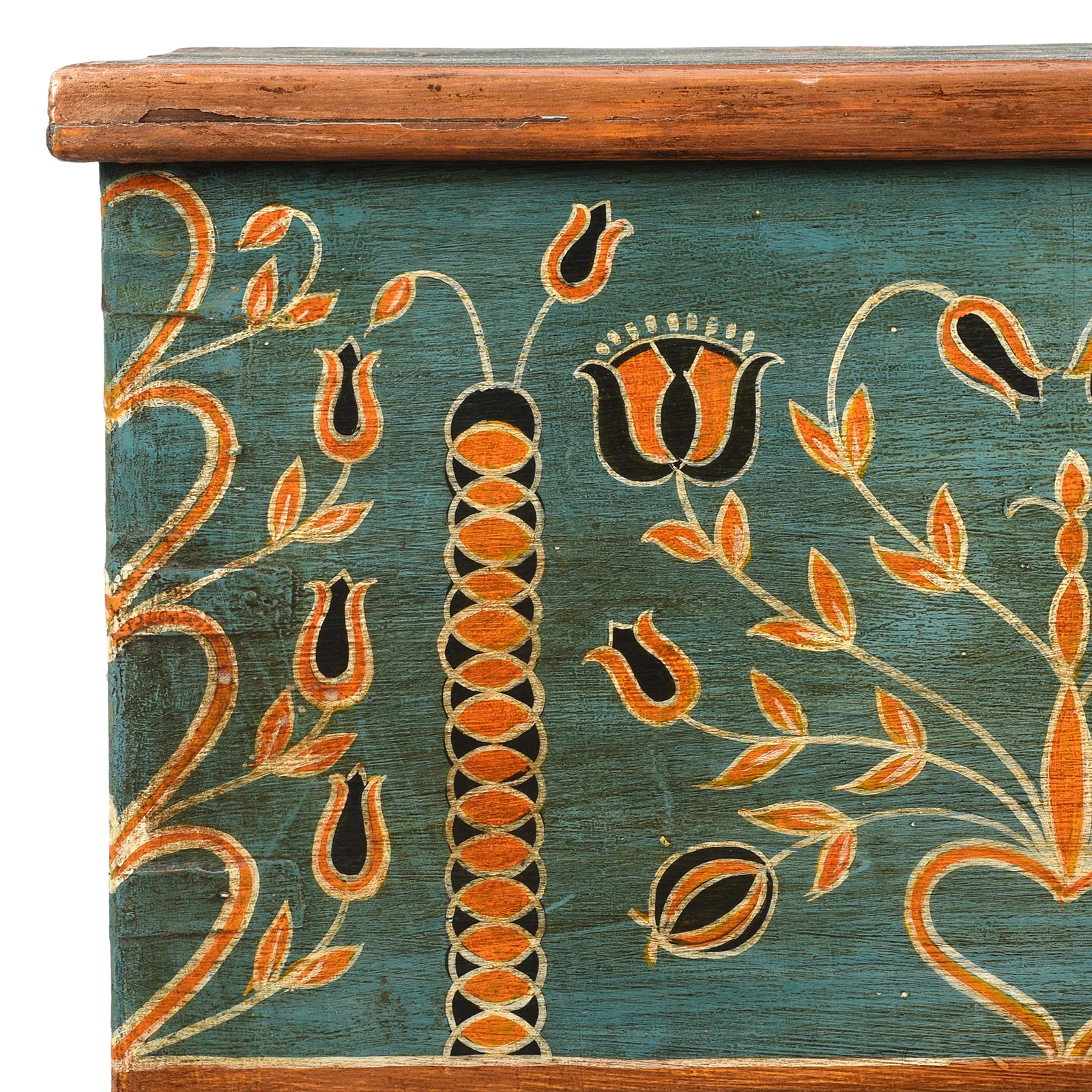 Blue Painted Teak Chest From Gujarat - 1920 - Image 2