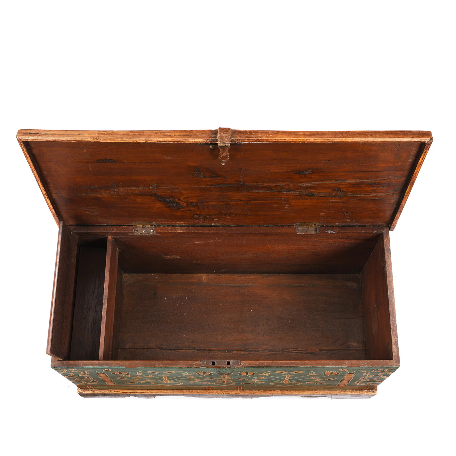 Blue Painted Teak Chest From Gujarat - 1920 - Image 4