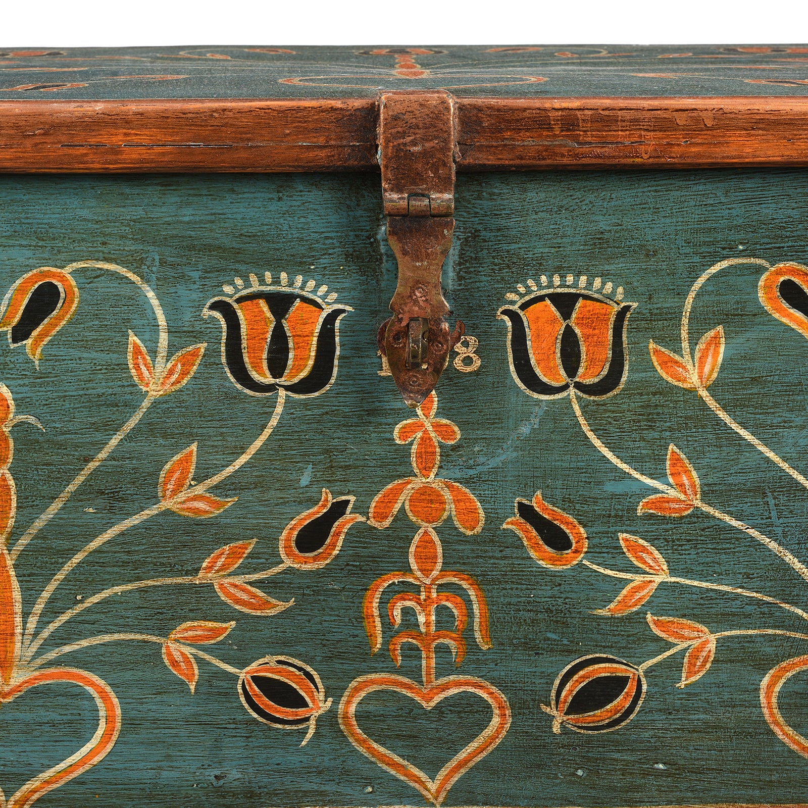 Blue Painted Teak Chest From Gujarat - 1920 - Image 6