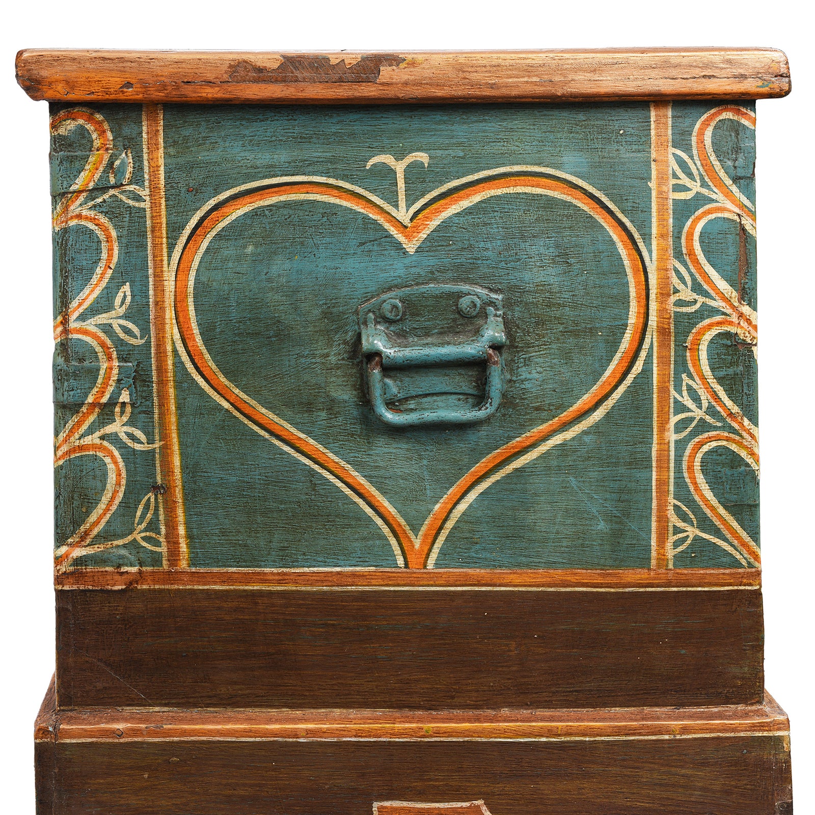 Blue Painted Teak Chest From Gujarat - 1920 - Image 7