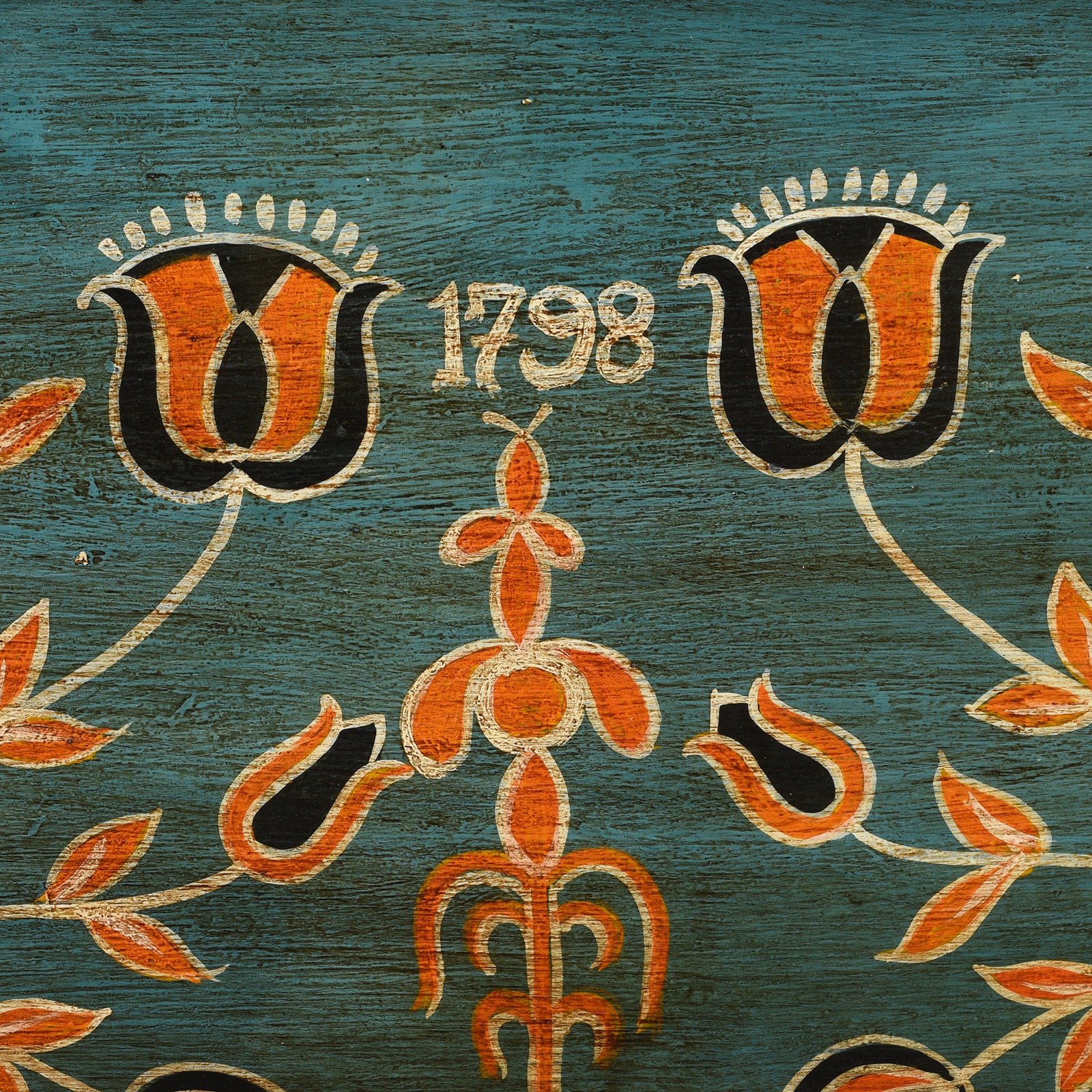 Blue Painted Teak Chest From Gujarat - 1920 - Image 8