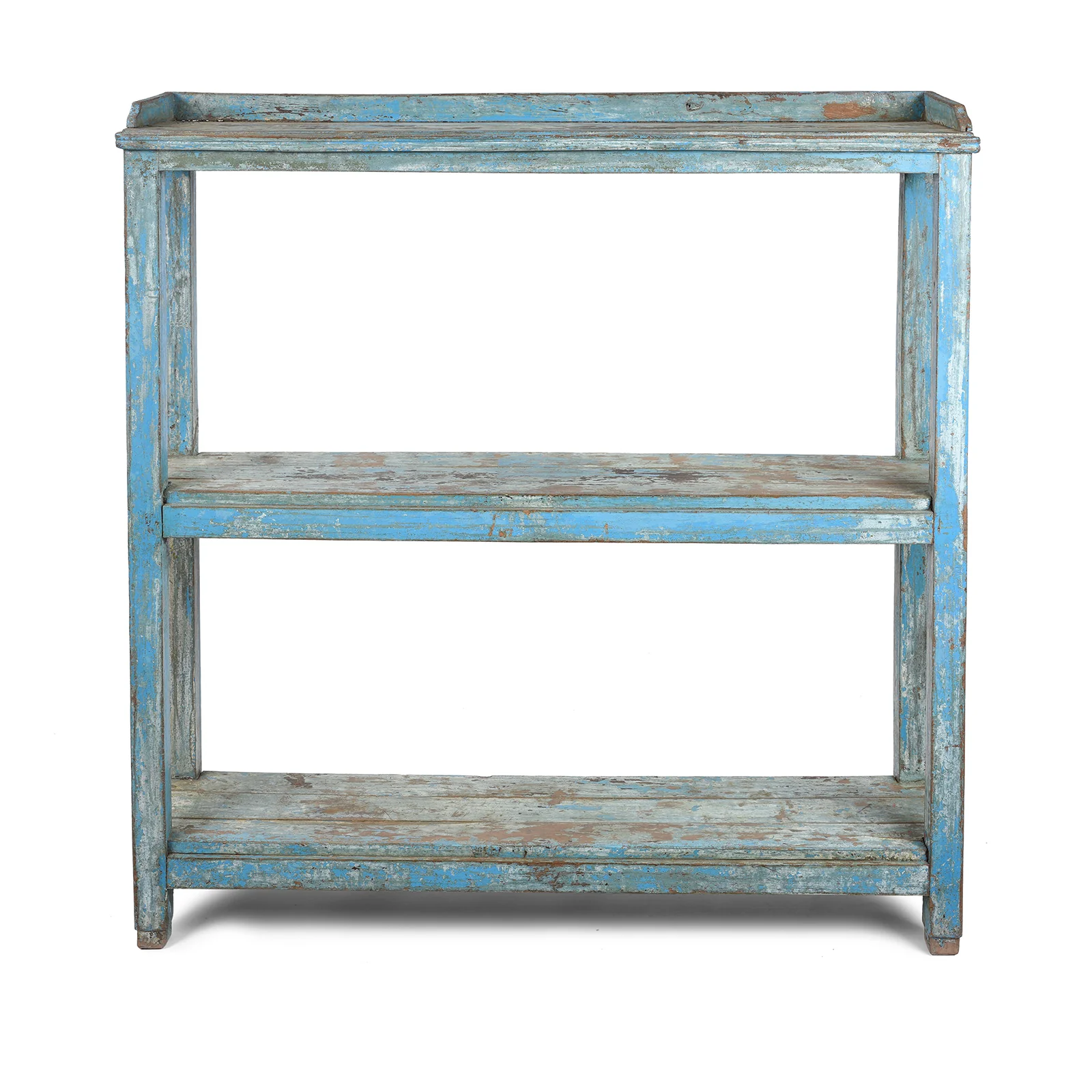 Blue Painted Teak Shelf From Gujarat - Ca 1930 - Image 2