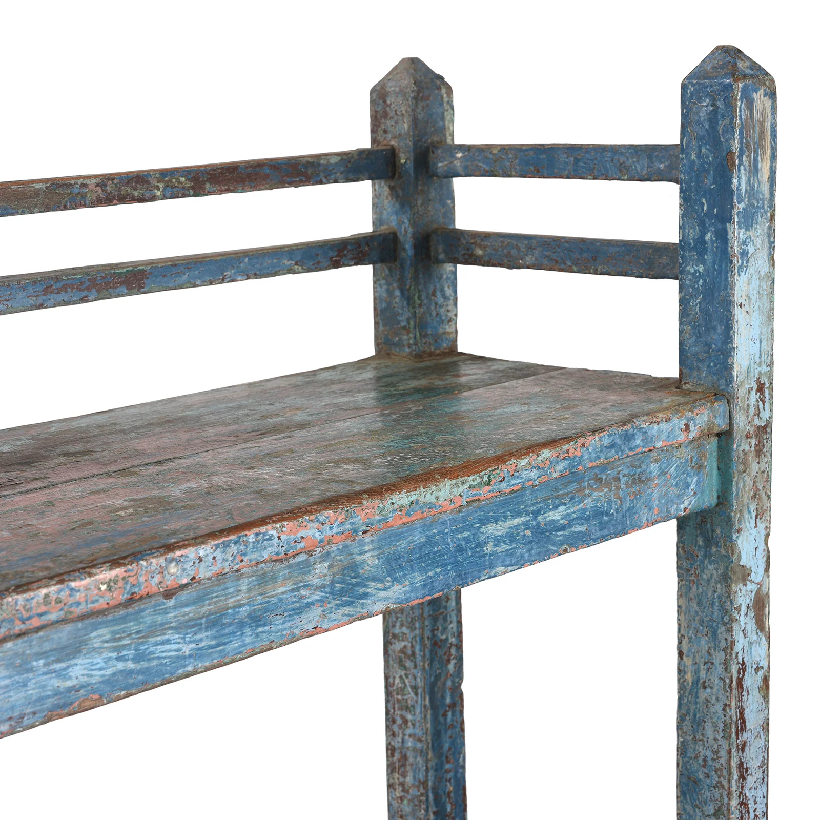 Blue Teak Shelf From Rajasthan - Ca 1930 - Image 4