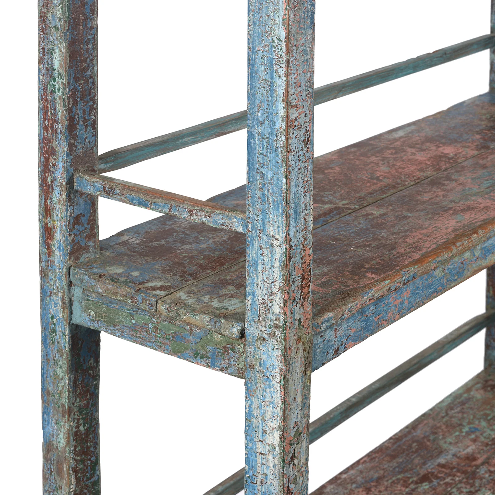 Blue Teak Shelf From Rajasthan - Ca 1930 - Image 5