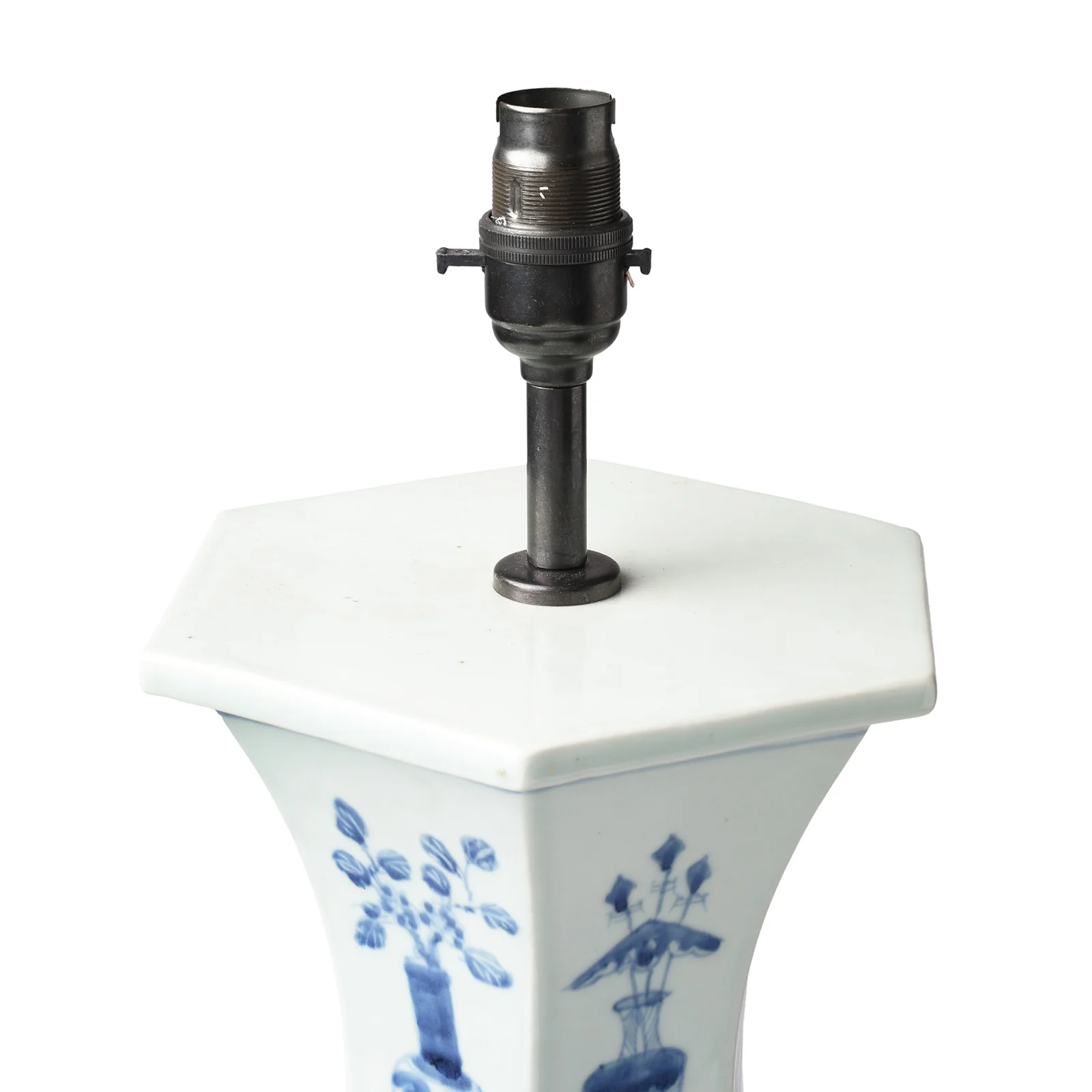 Blue & White Porcelain Tall Table Lamp - Lucky Symbols - Image 3