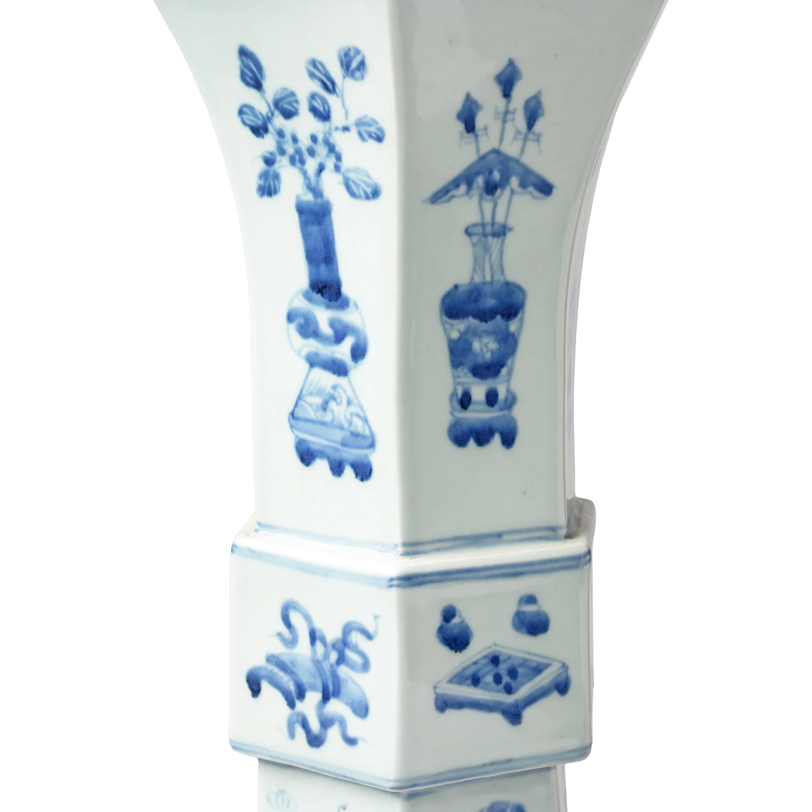 Blue & White Porcelain Tall Table Lamp - Lucky Symbols - Image 5